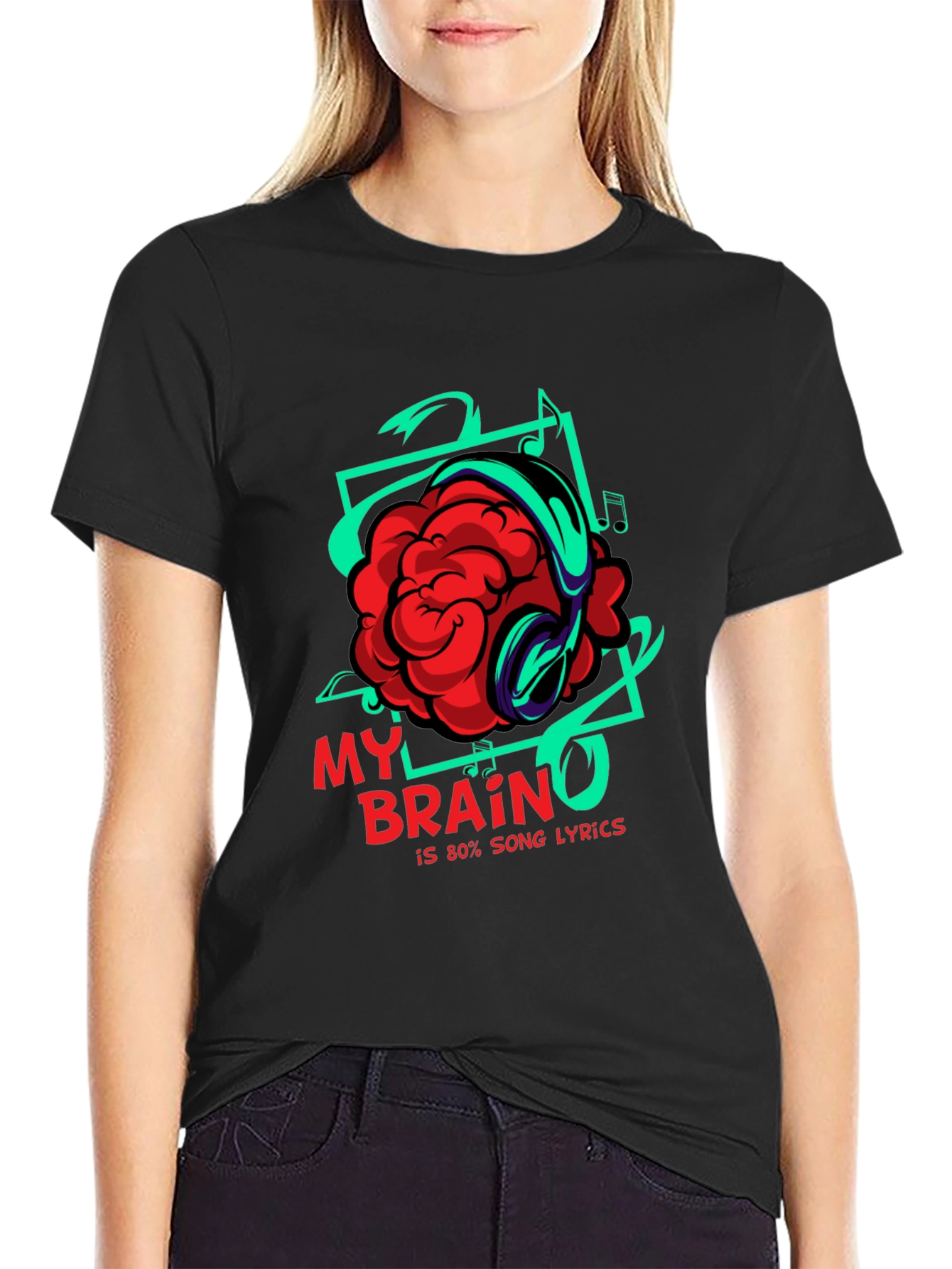 Brain Song Lyrics Graphic T-Shirt