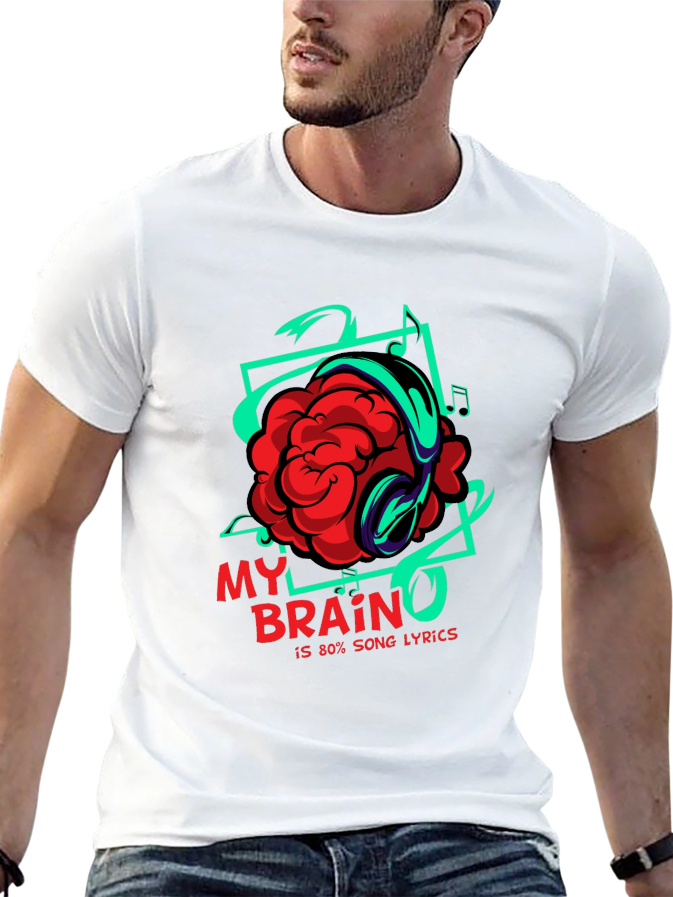 Brain Song Lyrics Graphic T-Shirt
