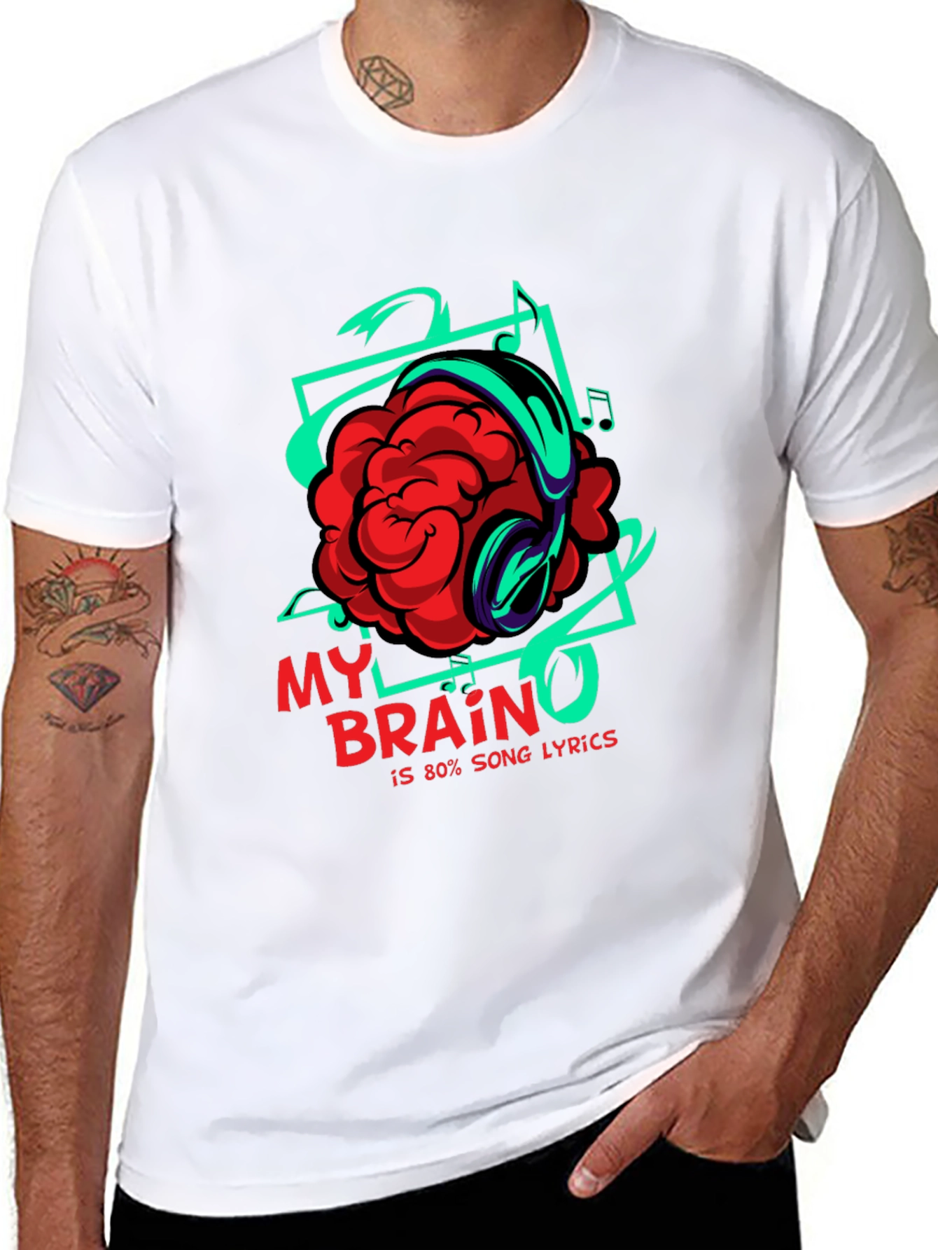 Brain Song Lyrics Graphic T-Shirt