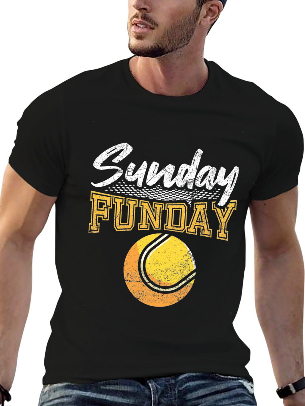 Sunday Funday Tennis Graphic T-Shirt