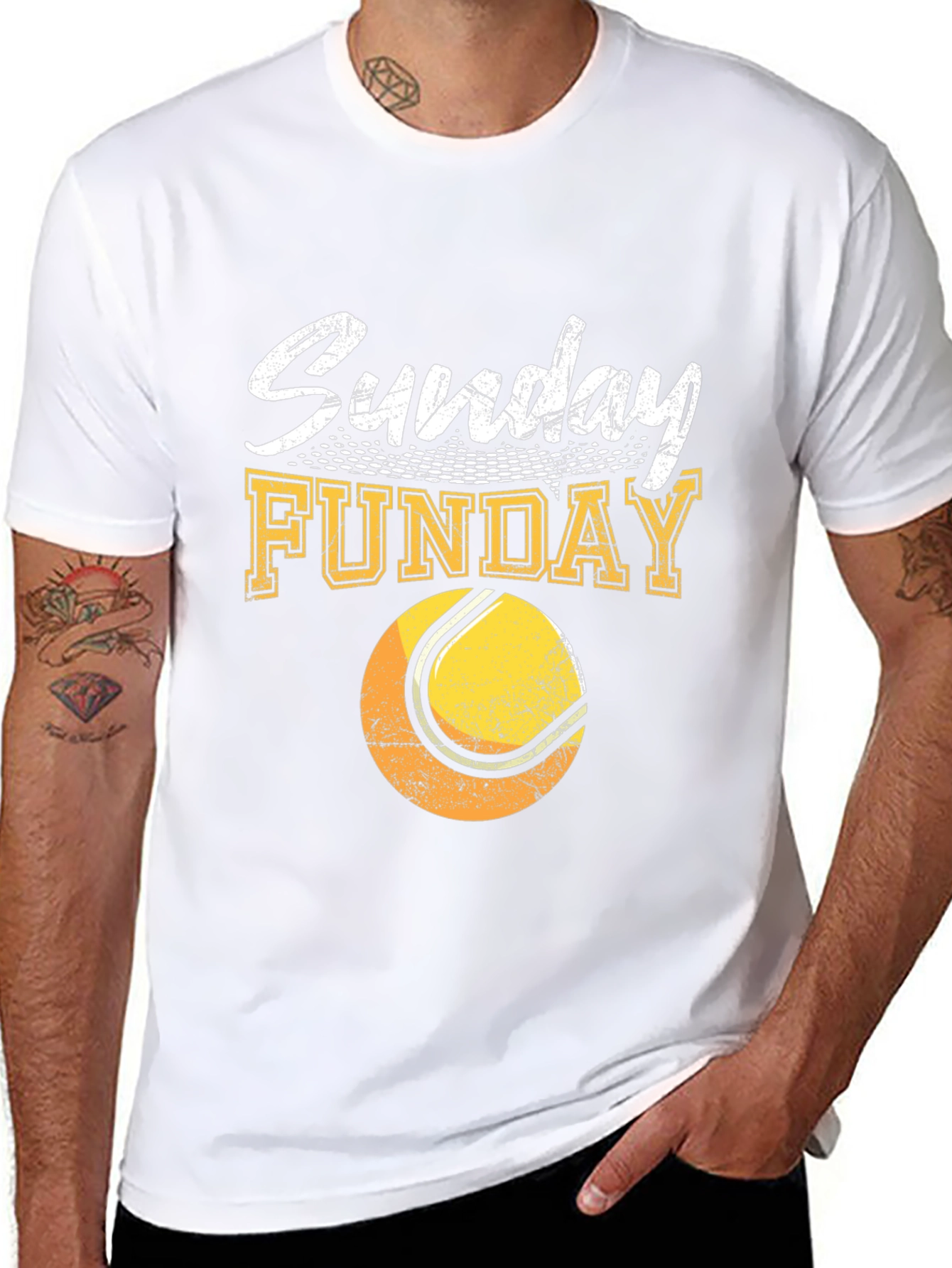Sunday Funday Tennis Graphic T-Shirt