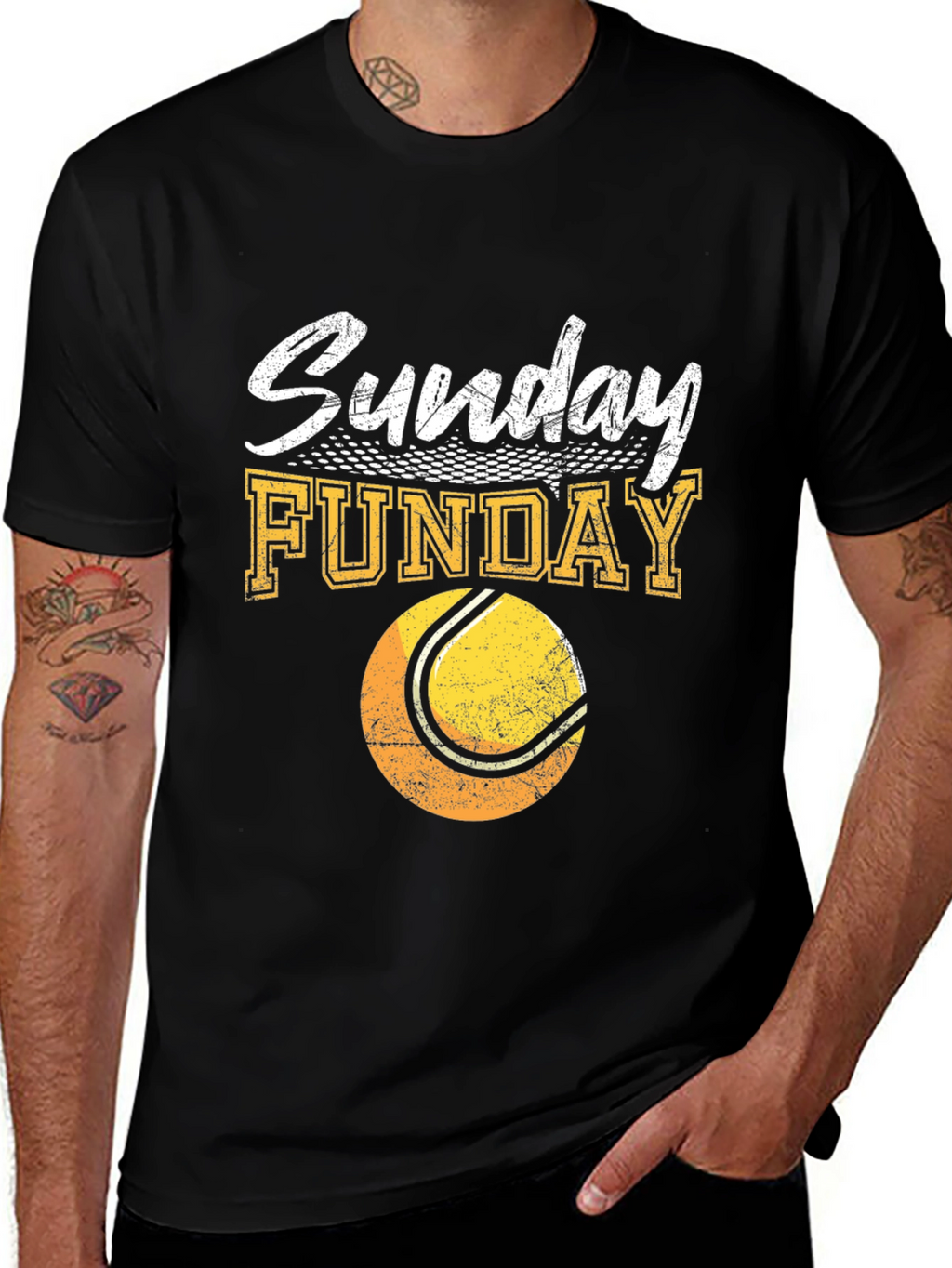 Sunday Funday Tennis Graphic T-Shirt