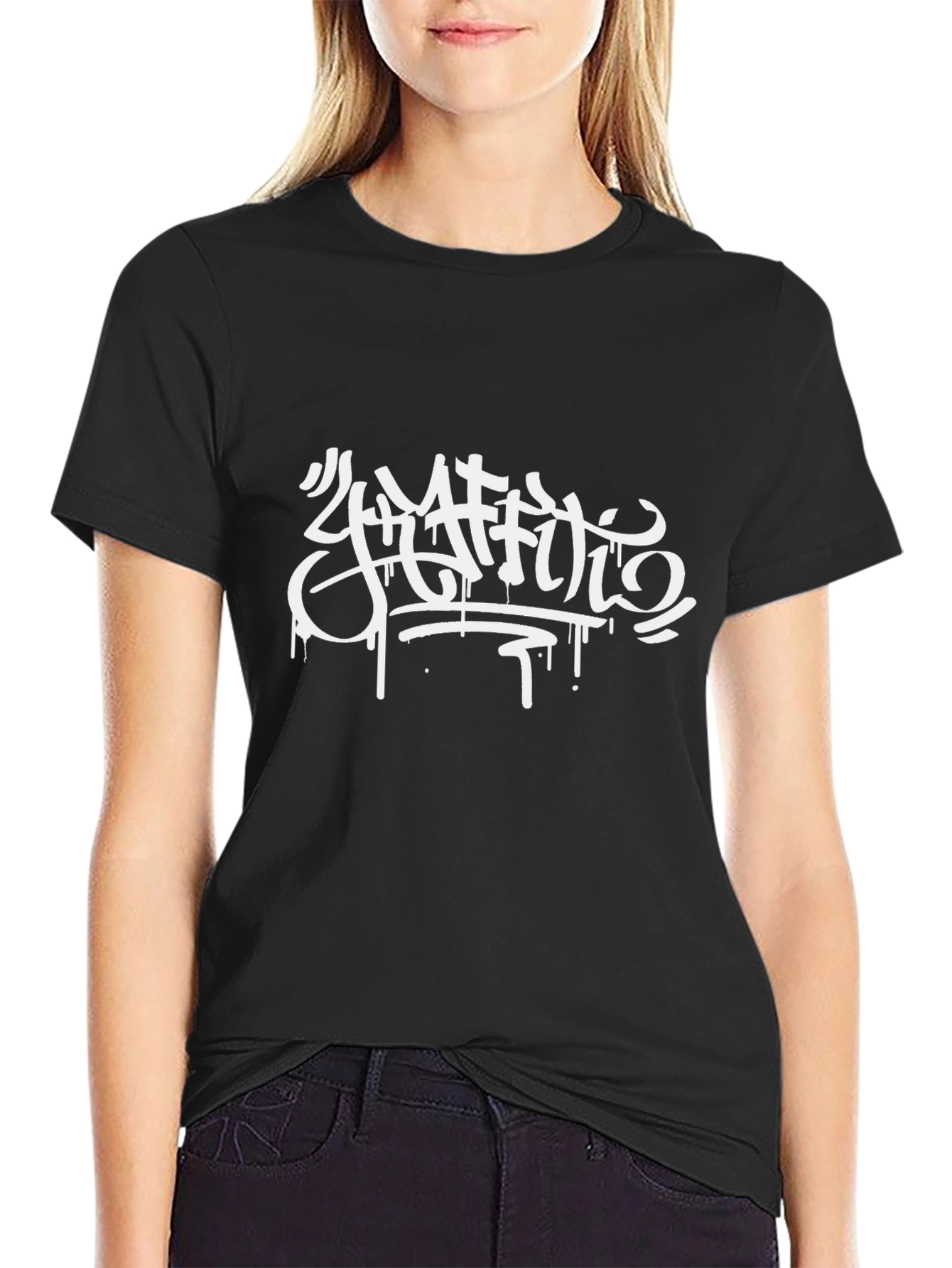 Cool Graffiti Style Black T-Shirt