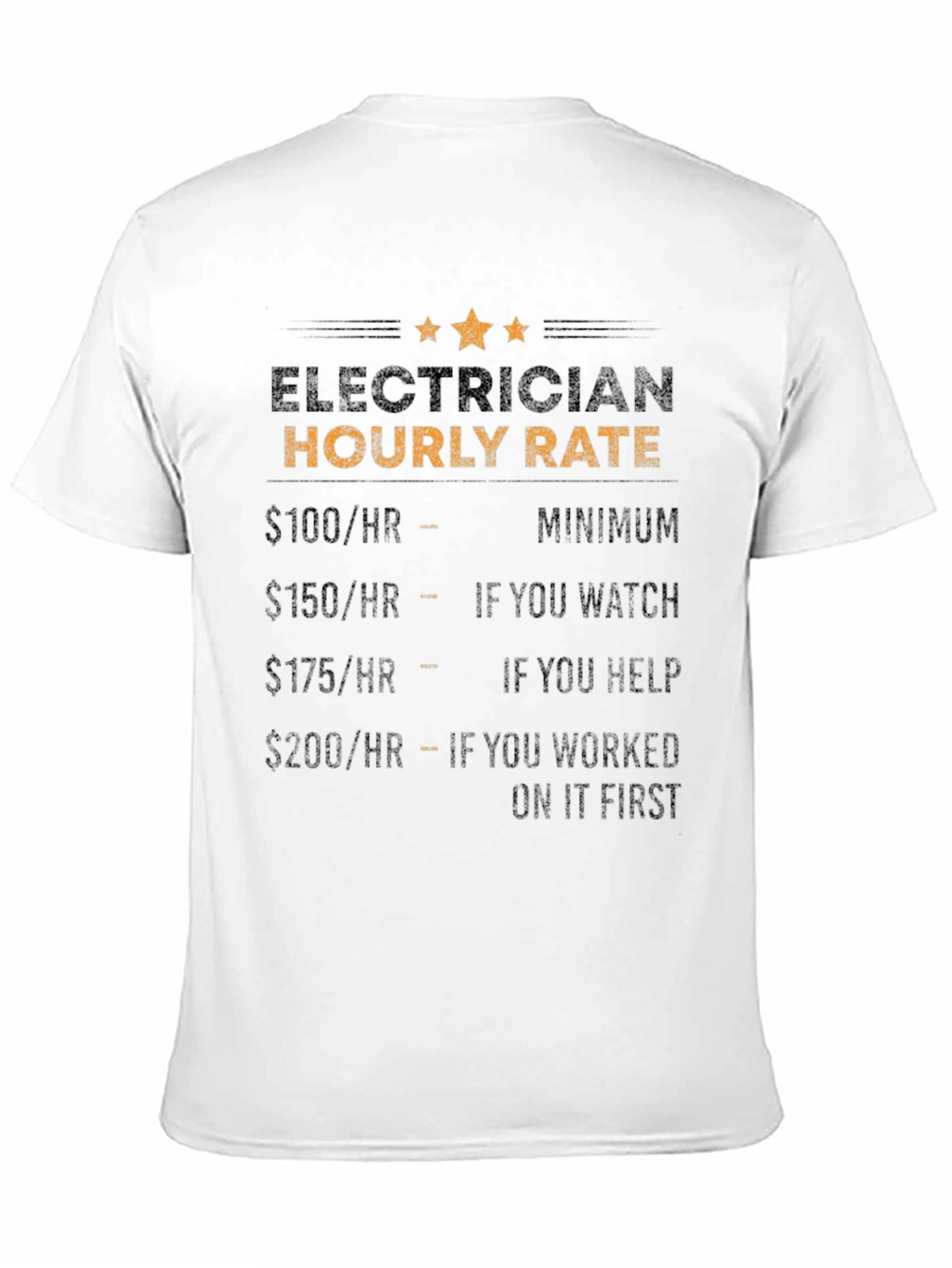 Electrician Hourly Rate Novelty T-Shirt