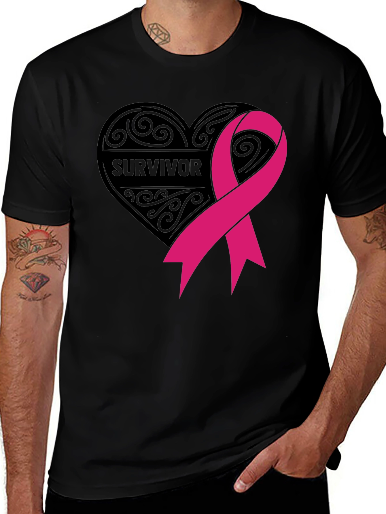 Survivor Ribbon T-Shirt - Breast Cancer Awareness
