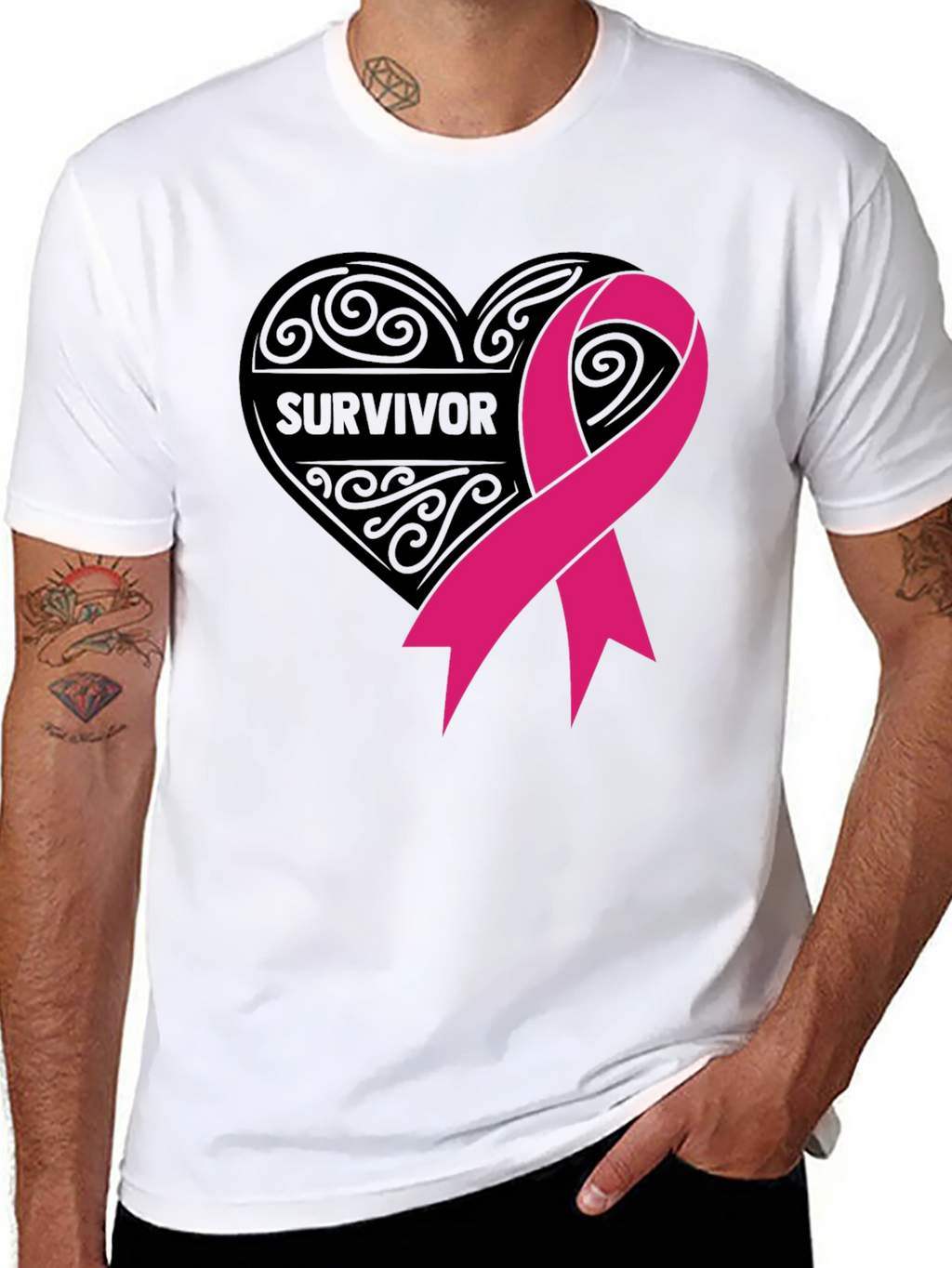 Survivor Ribbon T-Shirt - Breast Cancer Awareness