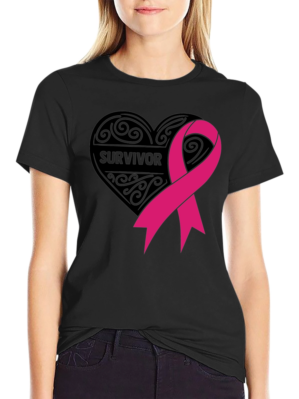 Survivor Ribbon T-Shirt - Breast Cancer Awareness