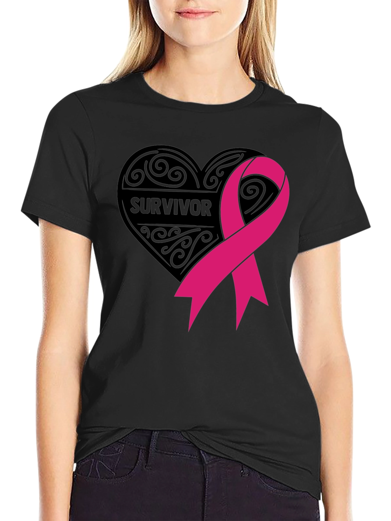 Survivor Ribbon T-Shirt - Breast Cancer Awareness