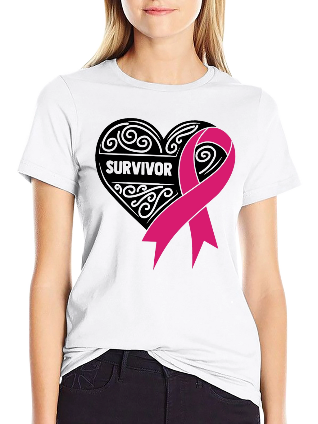 Survivor Ribbon T-Shirt - Breast Cancer Awareness