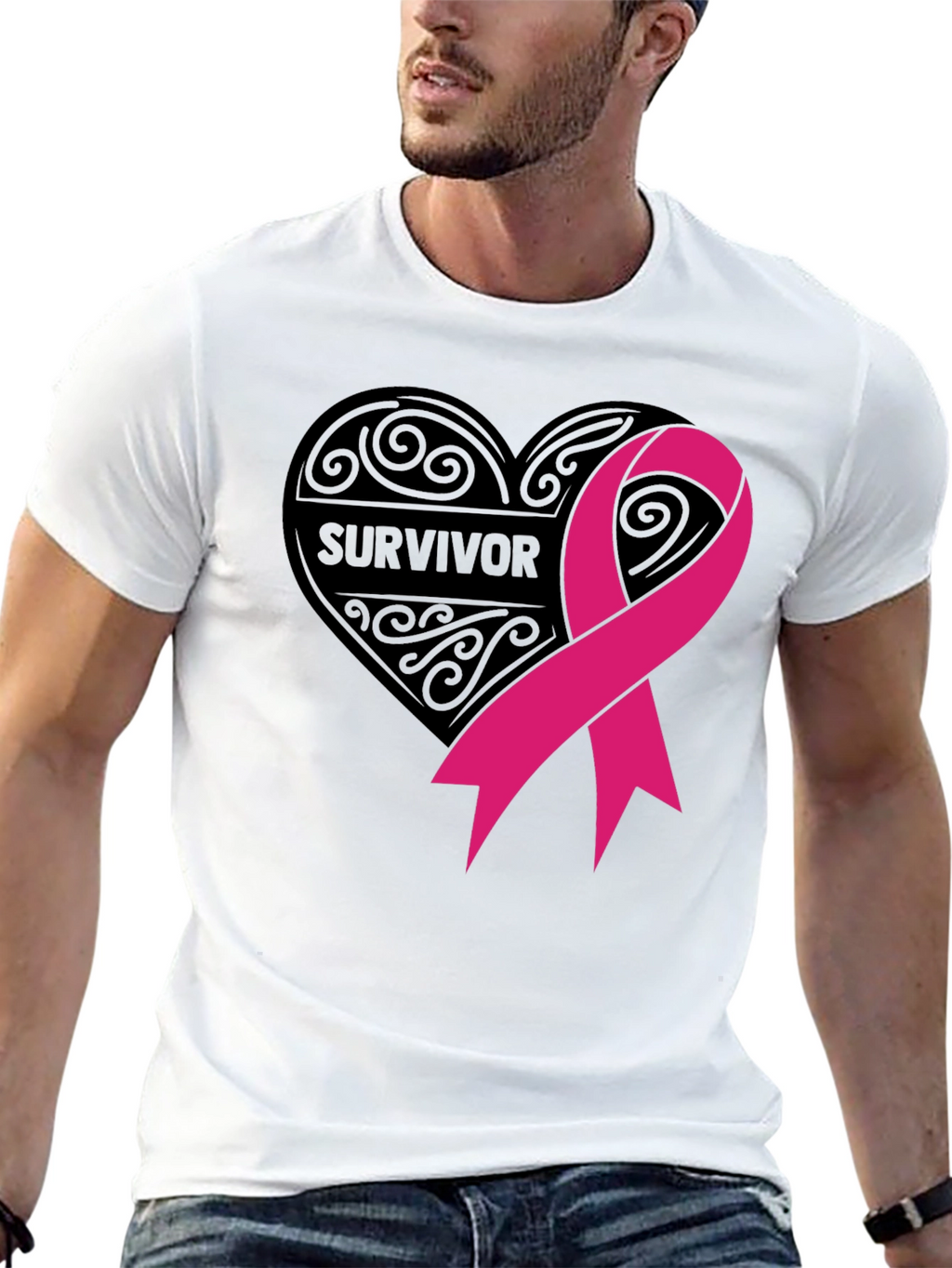 Survivor Ribbon T-Shirt - Breast Cancer Awareness