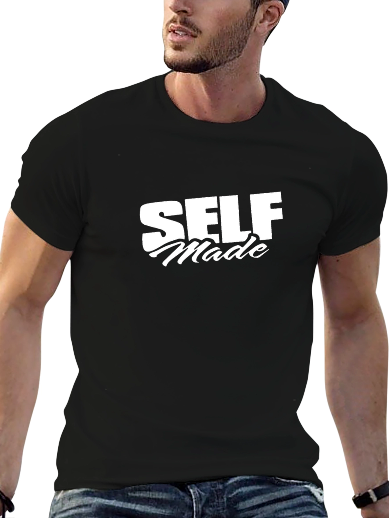 Self Made Graphic Tee - Stylish Black T-Shirt