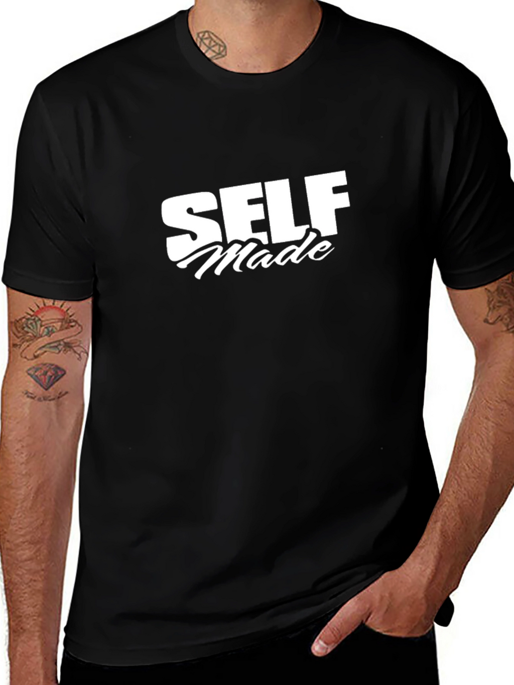 Self Made Graphic Tee - Stylish Black T-Shirt
