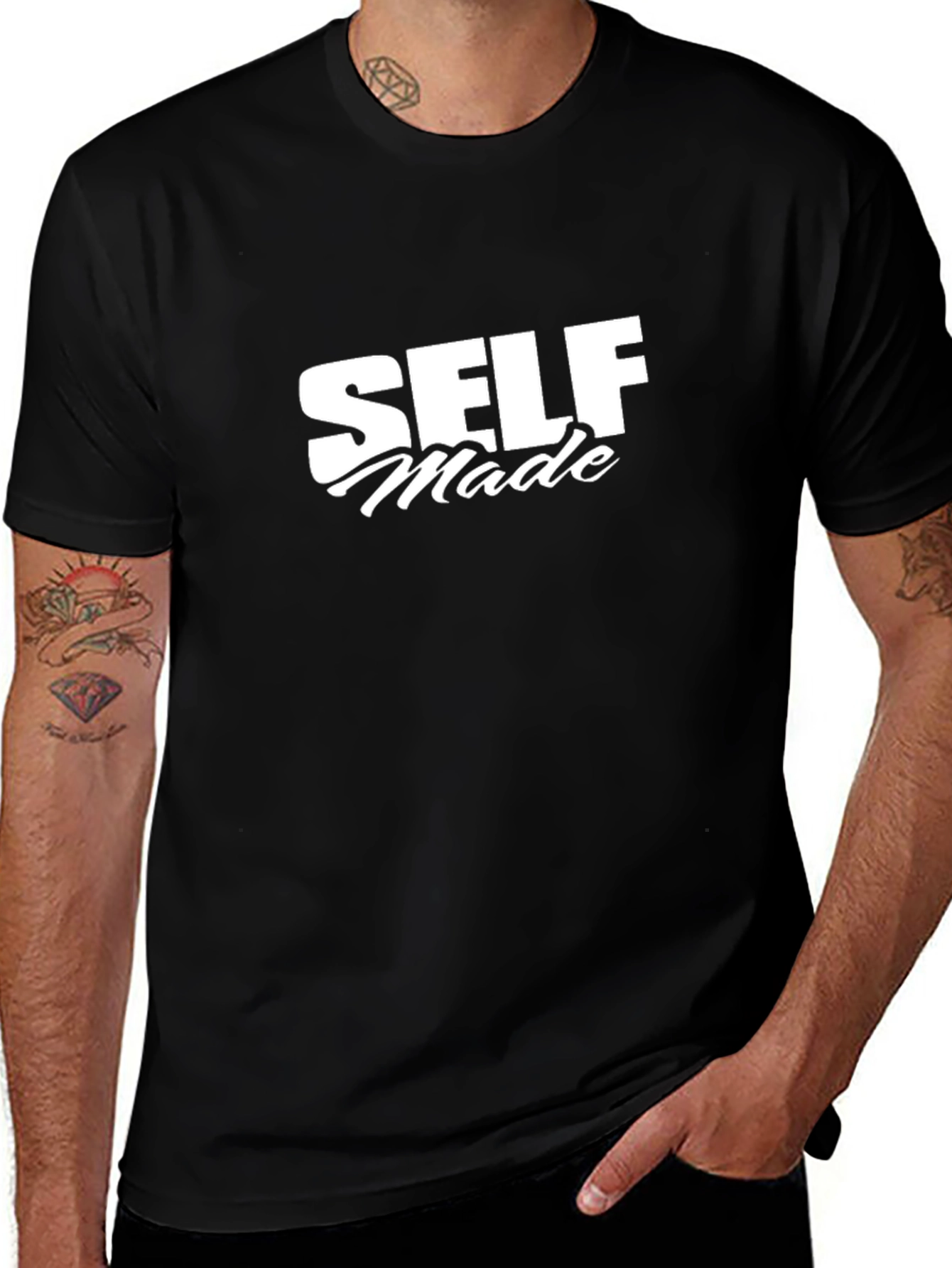 Self Made Graphic Tee - Stylish Black T-Shirt
