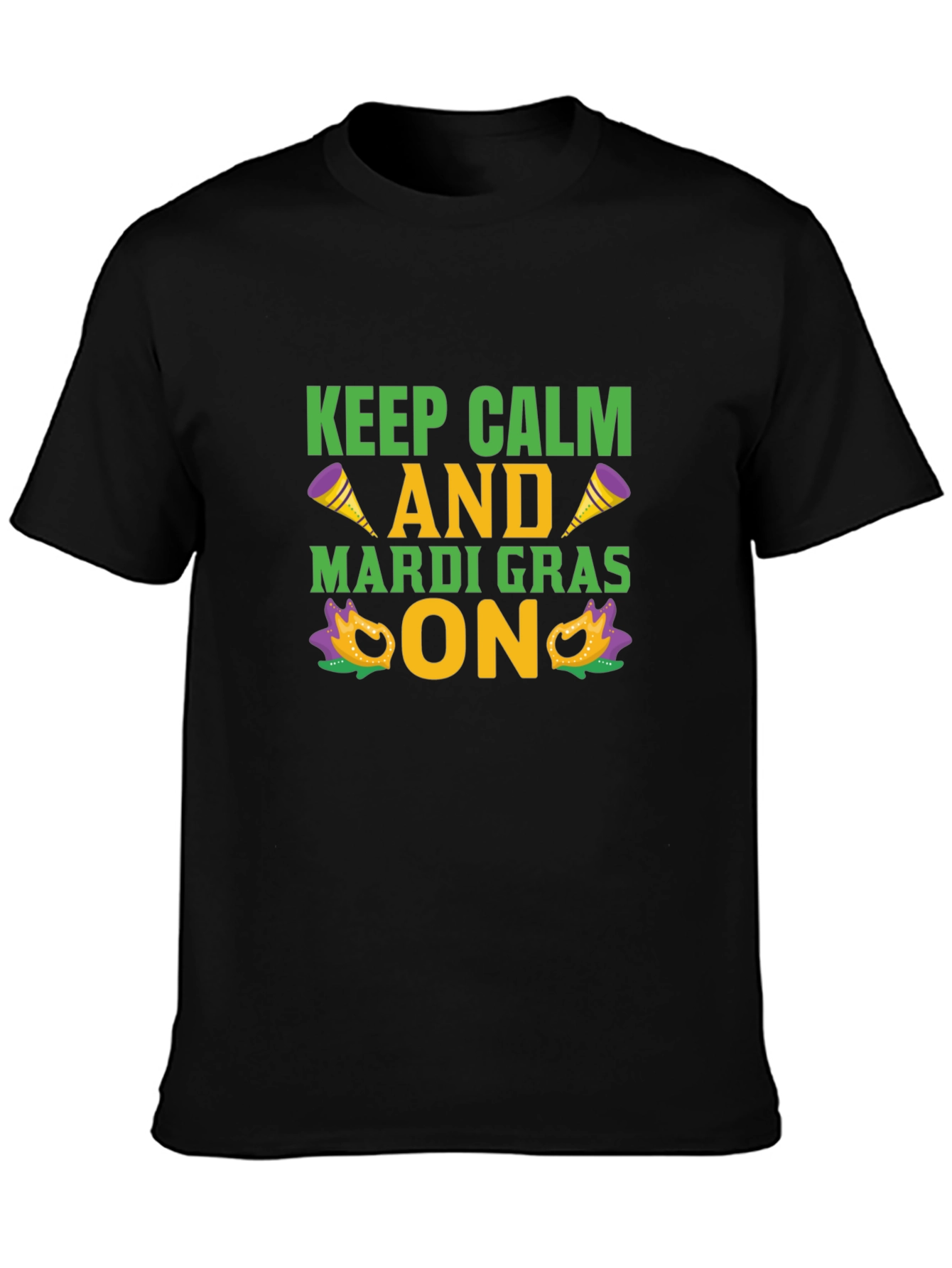 Mardi Gras T-Shirt - Keep Calm & Mardi Gras On - Fun Graphic Tee