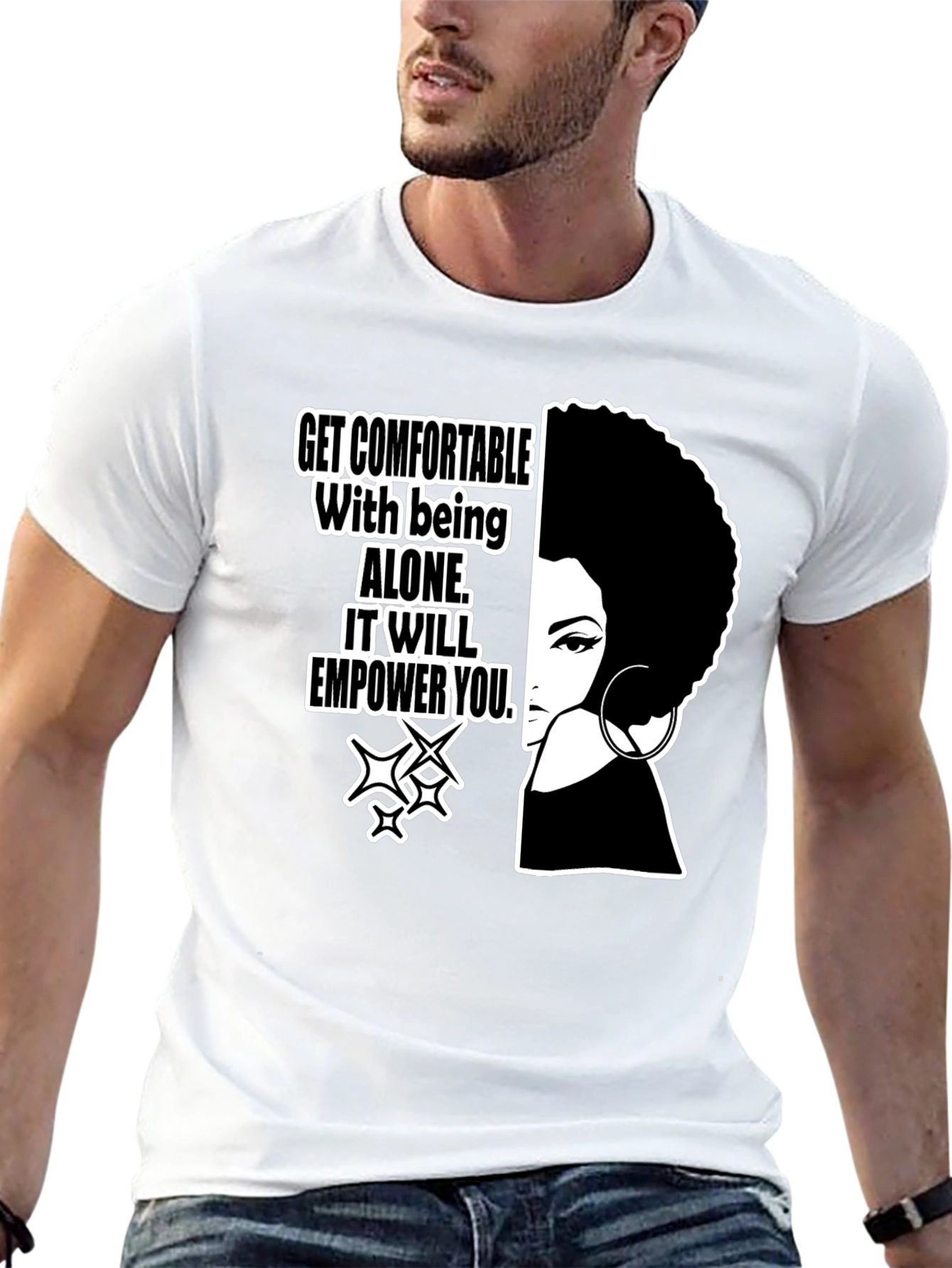 Empowering Black T-Shirt: Alone It Will Empower You!