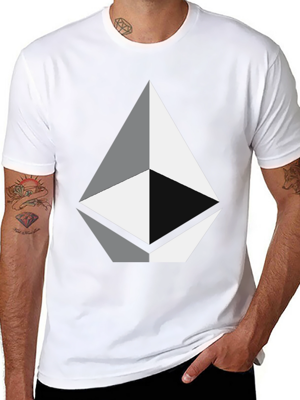 Geometric Diamond Graphic Tee - Black Unisex T-Shirt