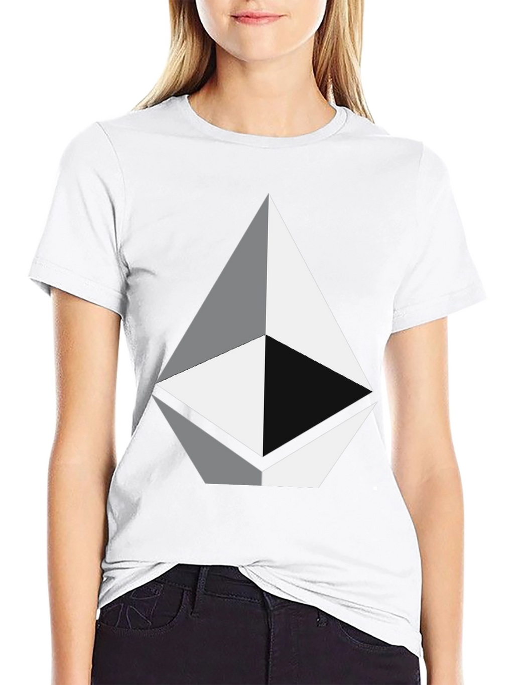 Geometric Diamond Graphic Tee - Black Unisex T-Shirt