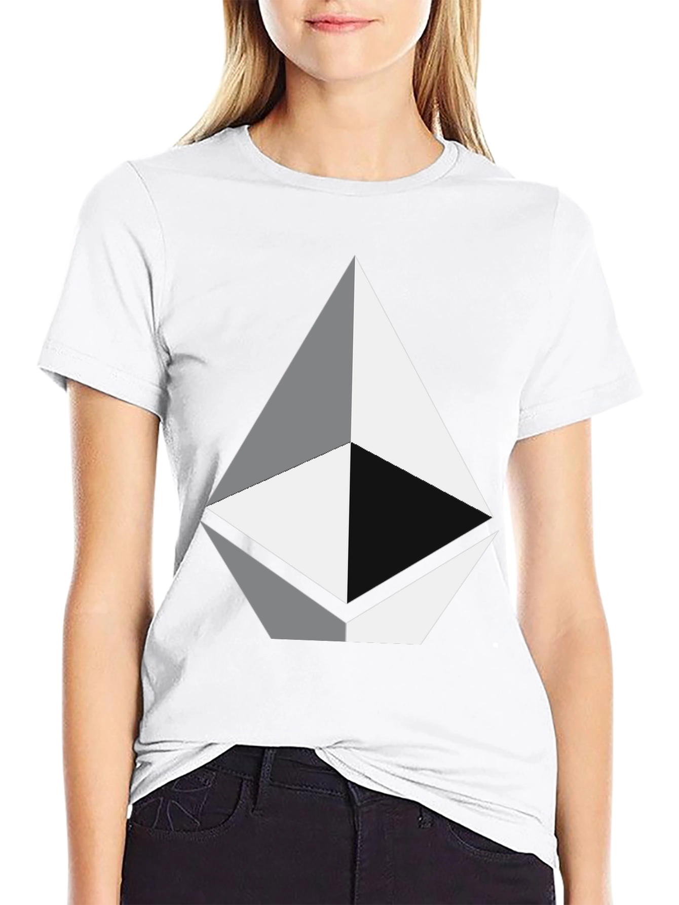 Geometric Diamond Graphic Tee - Black Unisex T-Shirt