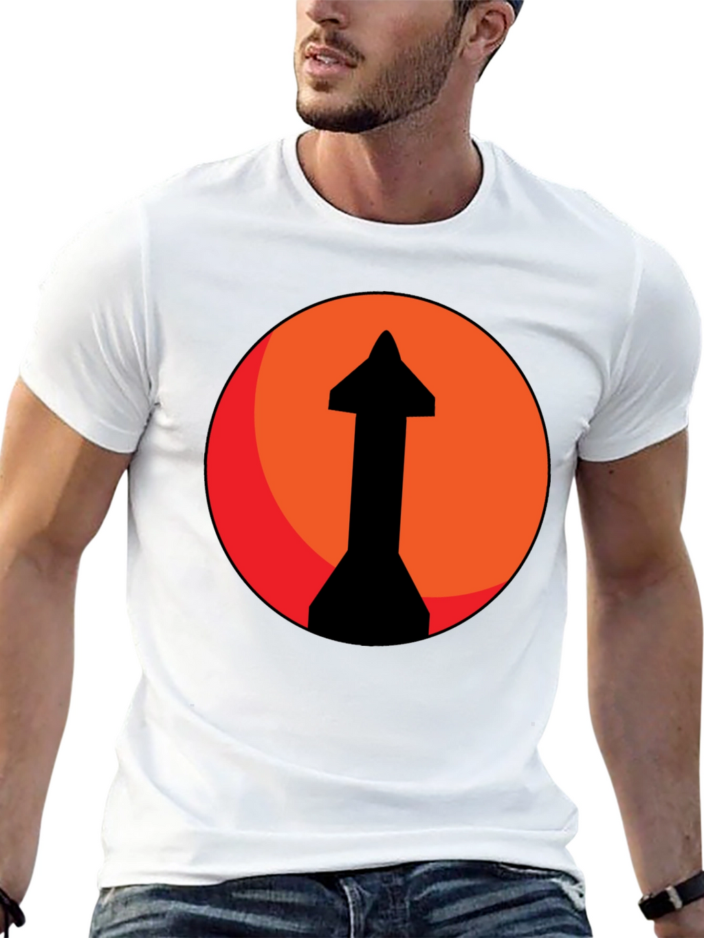 Upward Arrow Graphic Tee - Bold Design