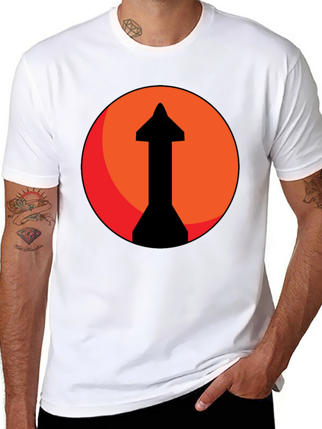 Upward Arrow Graphic Tee - Bold Design