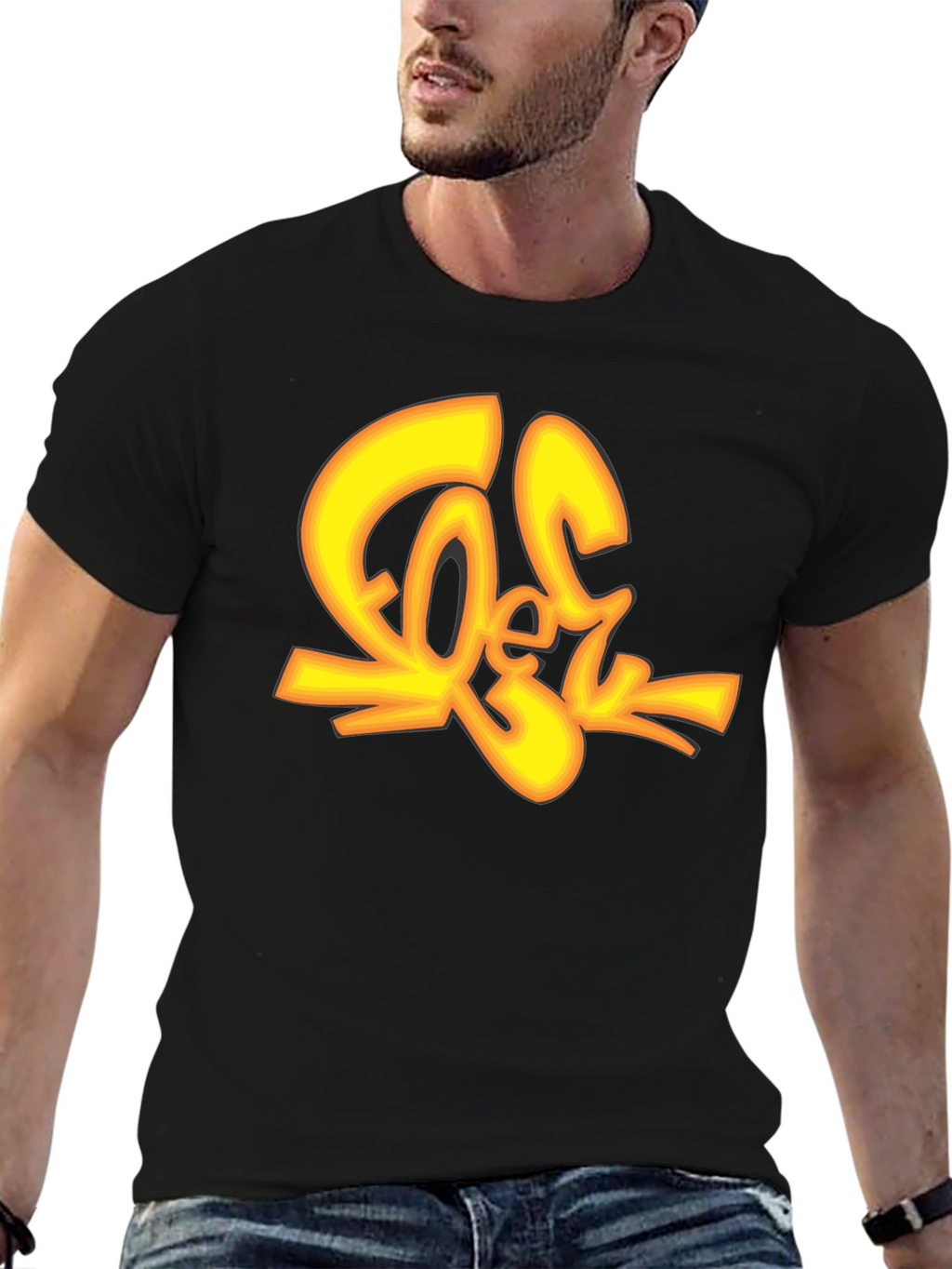 Cool Graphic Tee - Black Cotton T-Shirt
