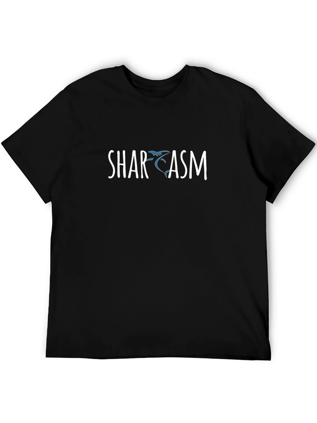 Shark Sarcasm Graphic Print Crew Neck T-Shirt