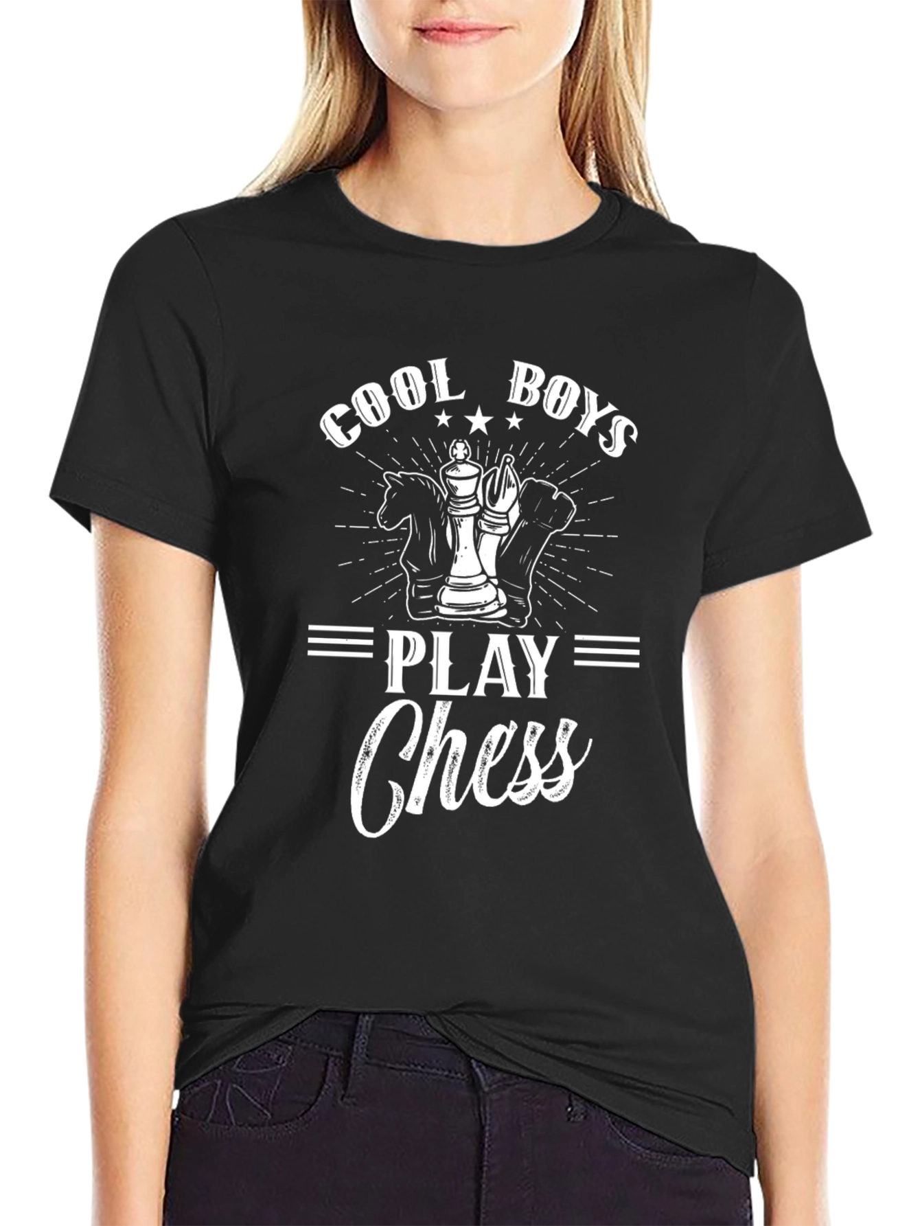Cool Boys Play Chess Graphic T-Shirt