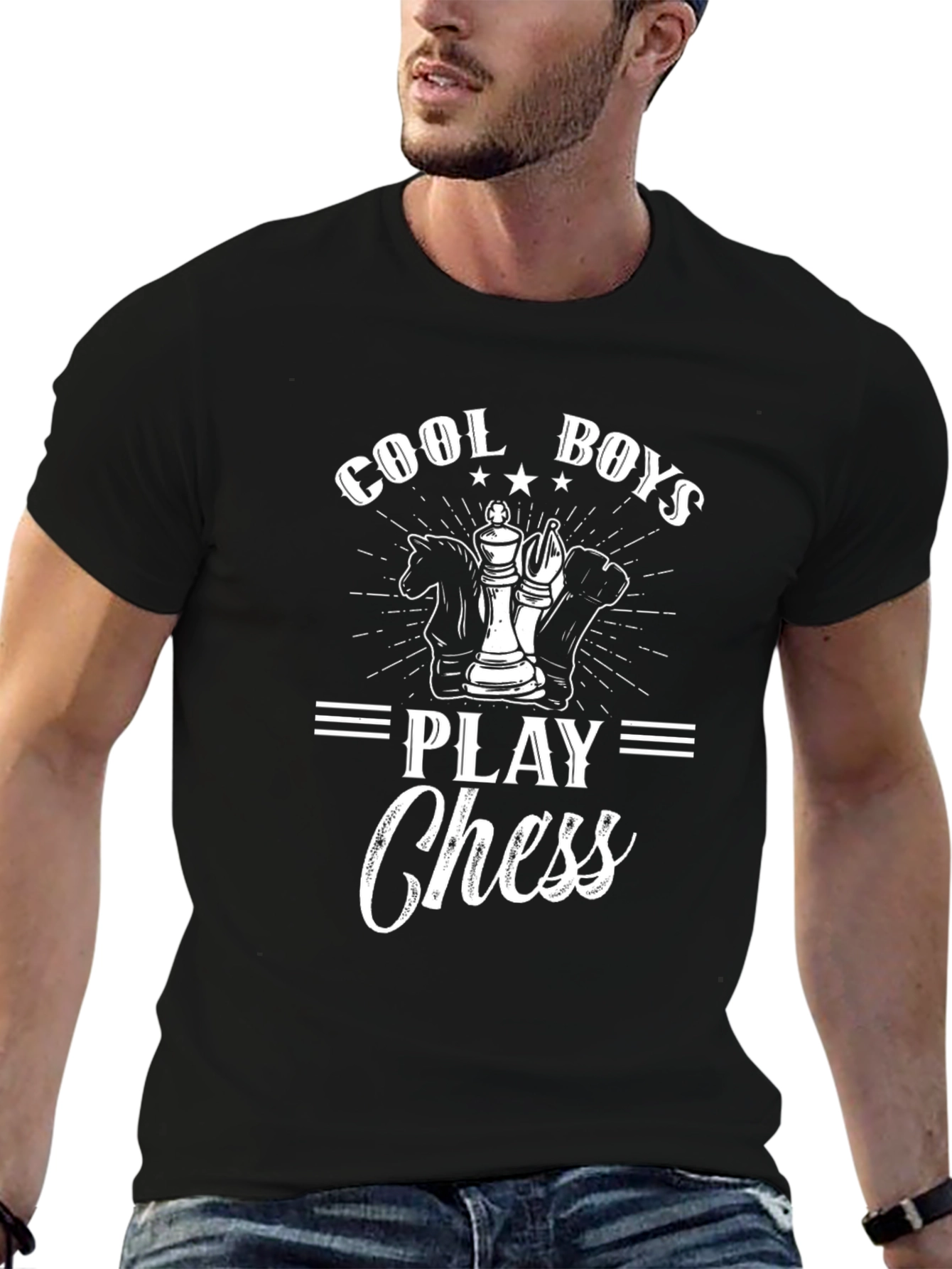 Cool Boys Play Chess Graphic T-Shirt