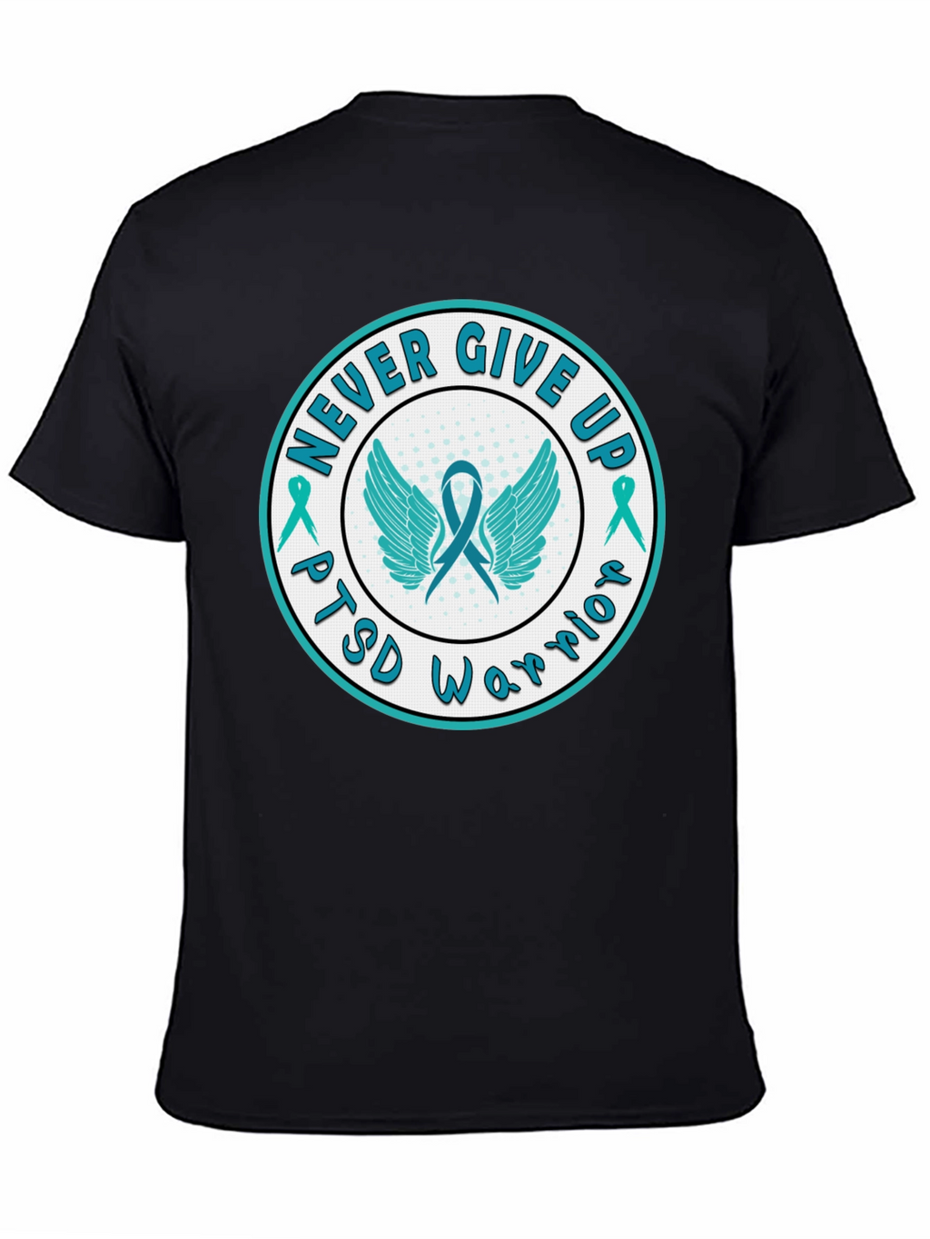 PTSD Warrior Never Give Up Graphic Tee