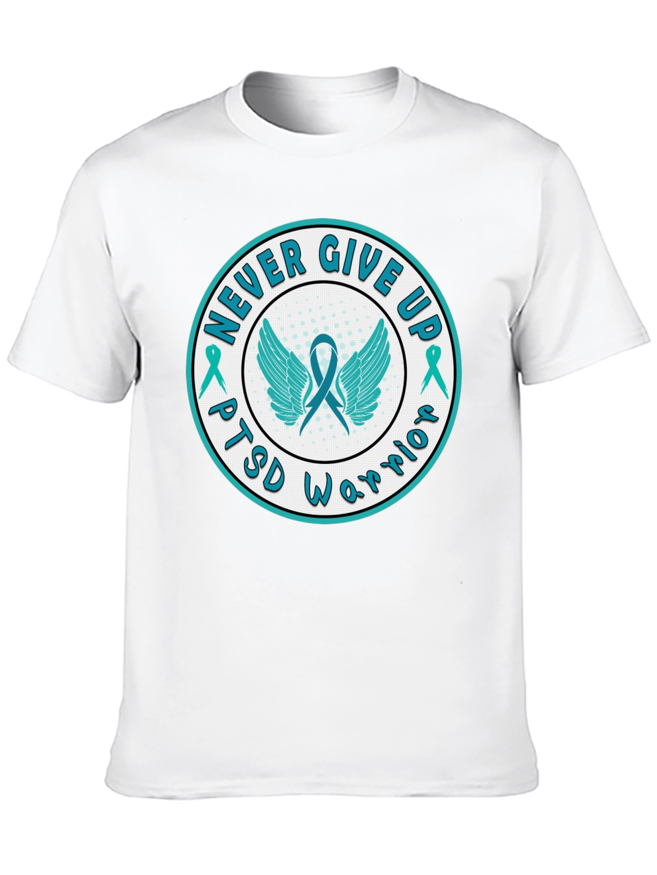 PTSD Warrior Never Give Up Graphic Tee