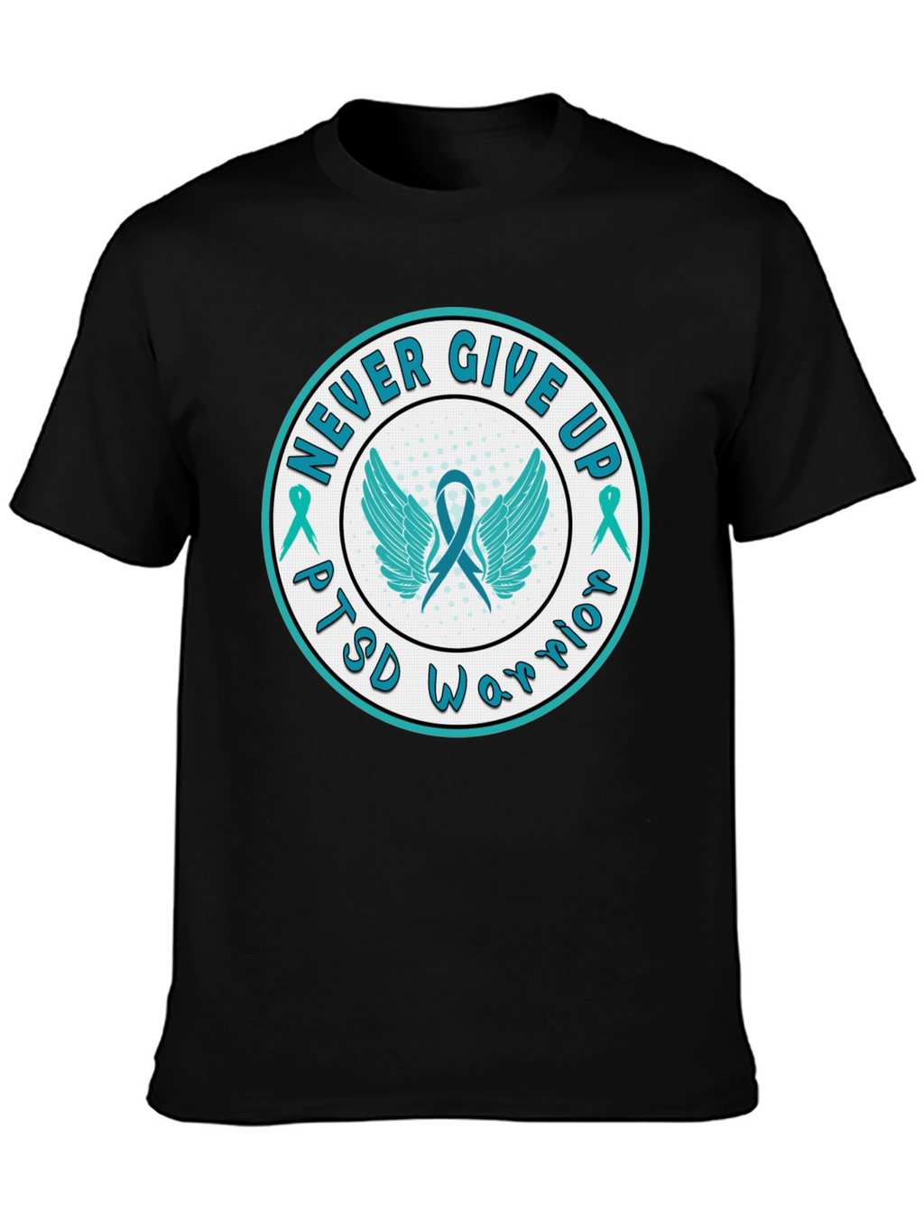 PTSD Warrior Never Give Up Graphic Tee