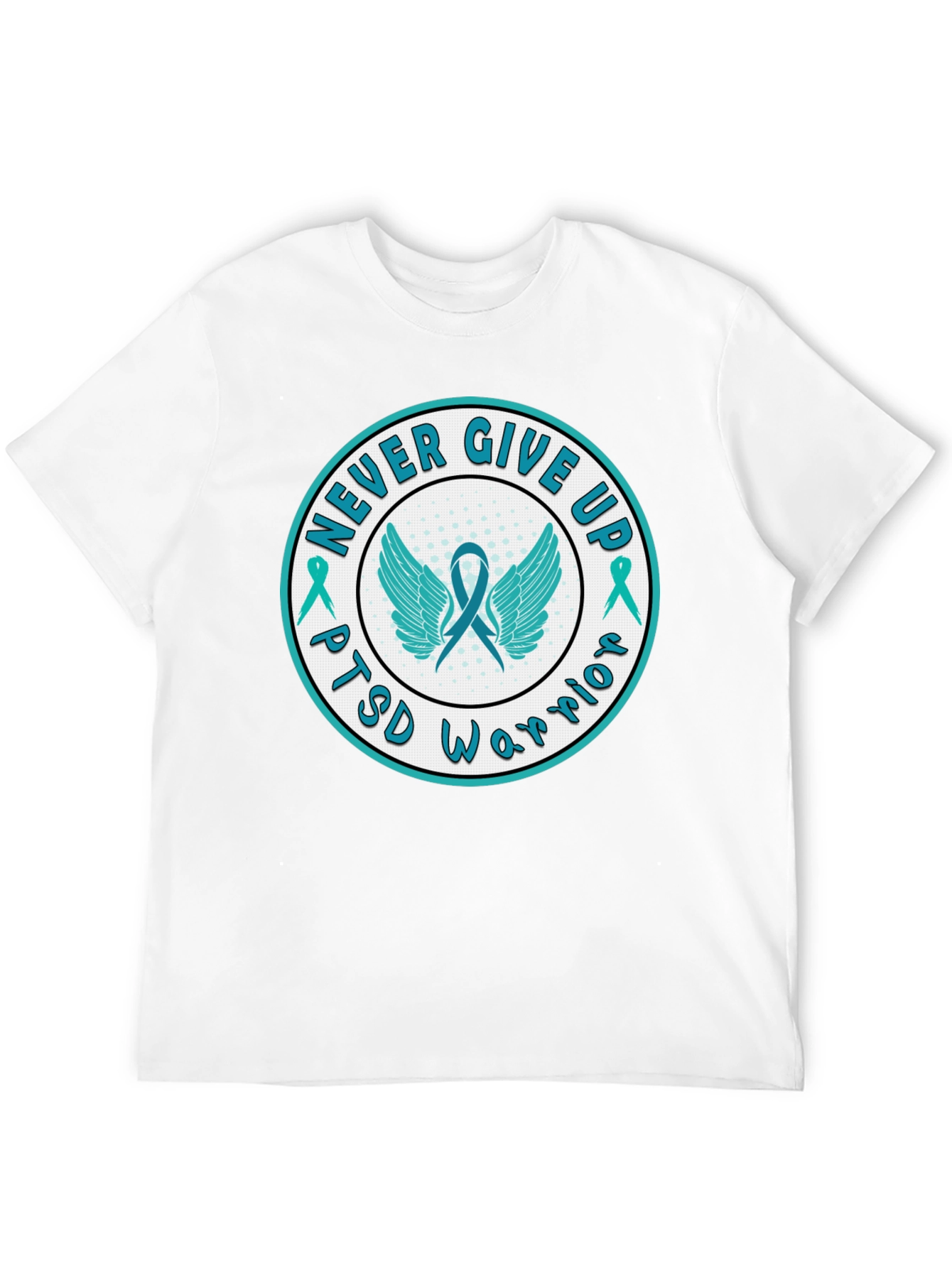 PTSD Warrior Never Give Up Graphic Tee