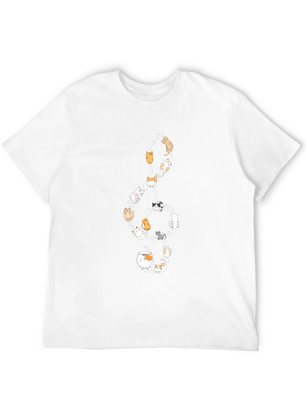 Cats Music Note Black T-Shirt