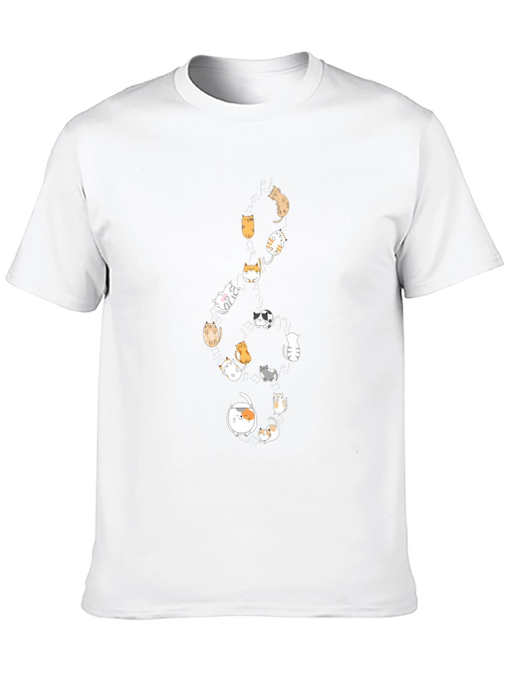 Cats Music Note Black T-Shirt