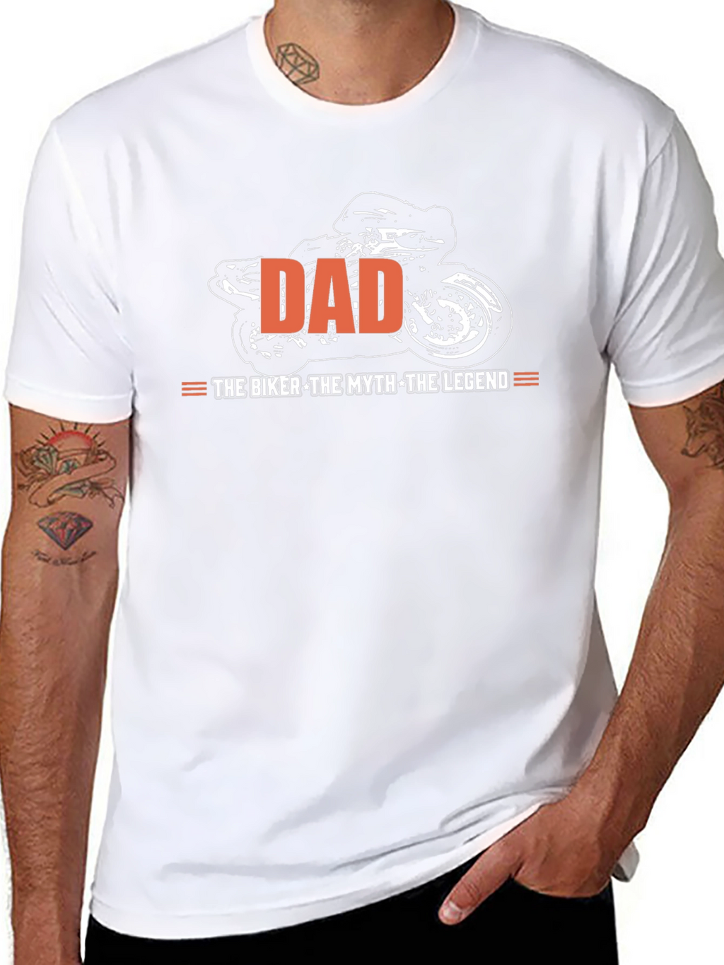 Dad Biker Legend Graphic Tee - Black
