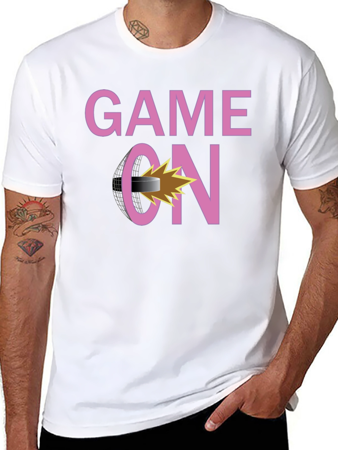 Game On Hockey Graphic T-Shirt - Black