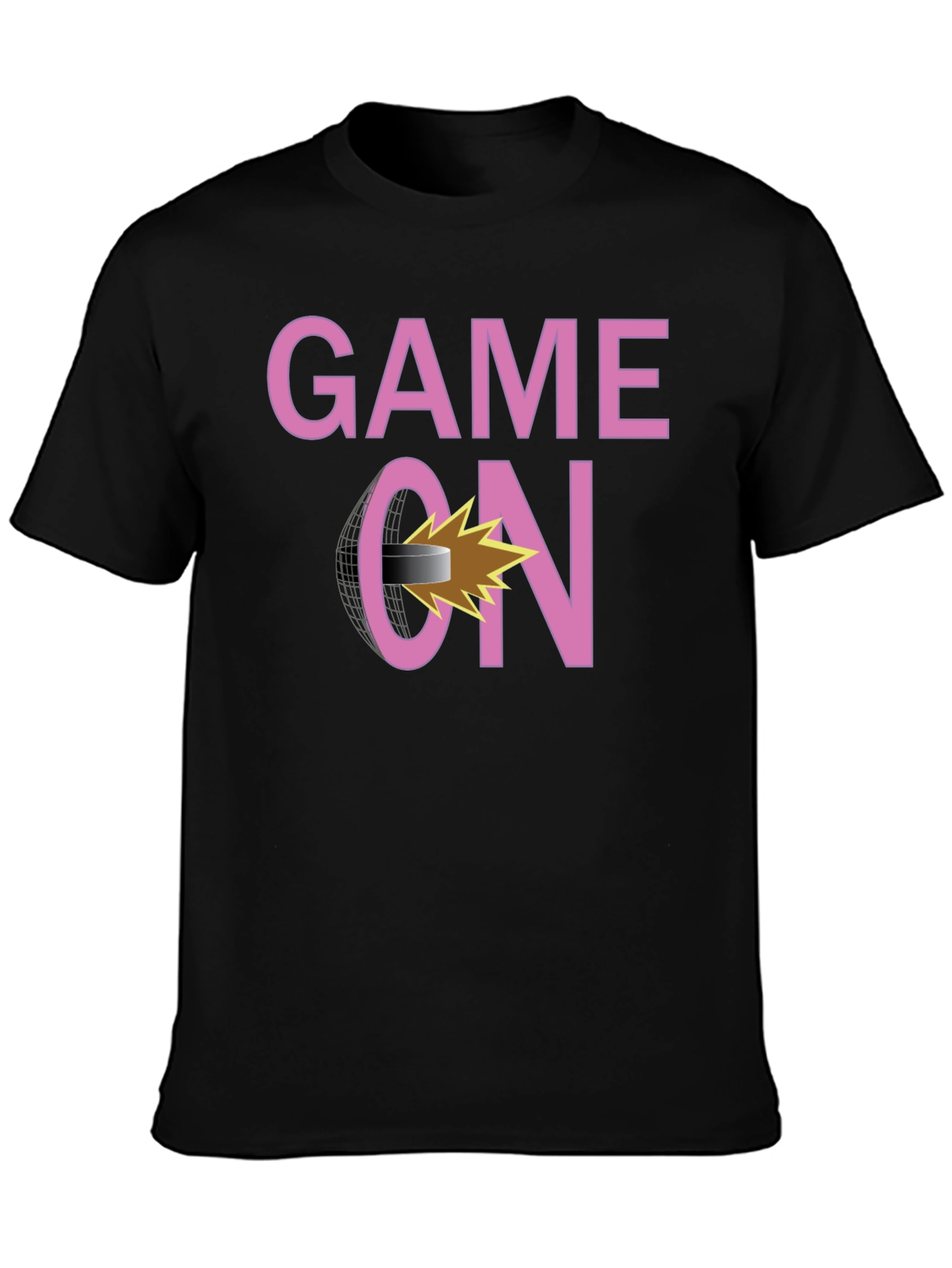 Game On Hockey Graphic T-Shirt - Black