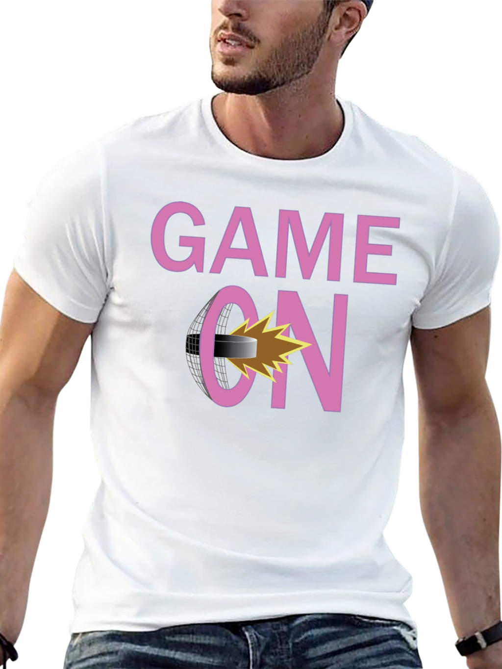 Game On Hockey Graphic T-Shirt - Black