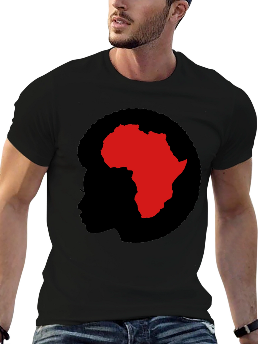 Africa Silhouette Graphic Tee - Black