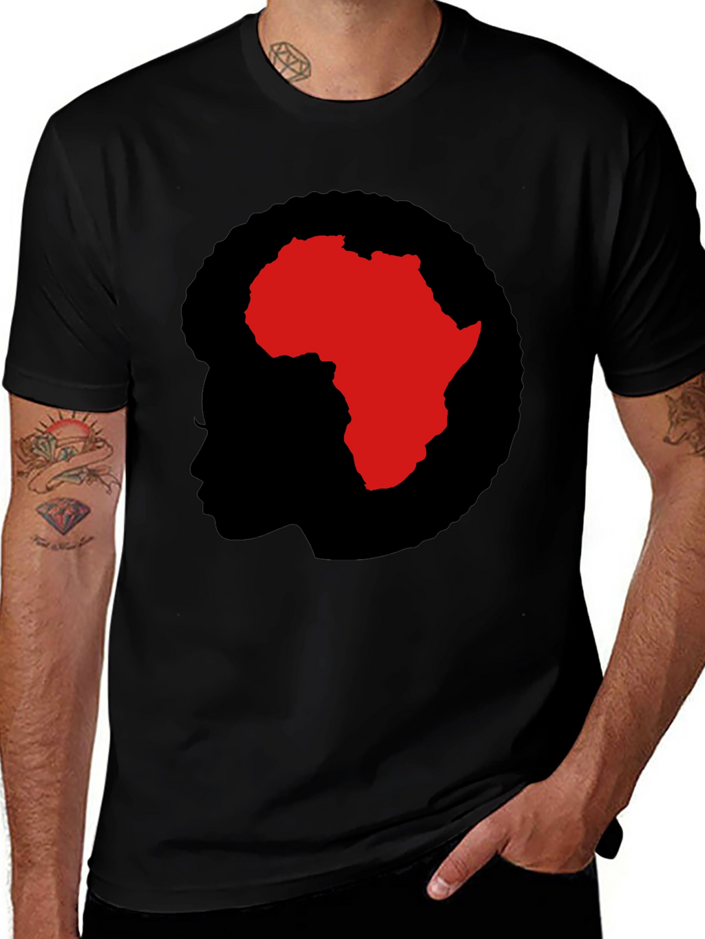 Africa Silhouette Graphic Tee - Black