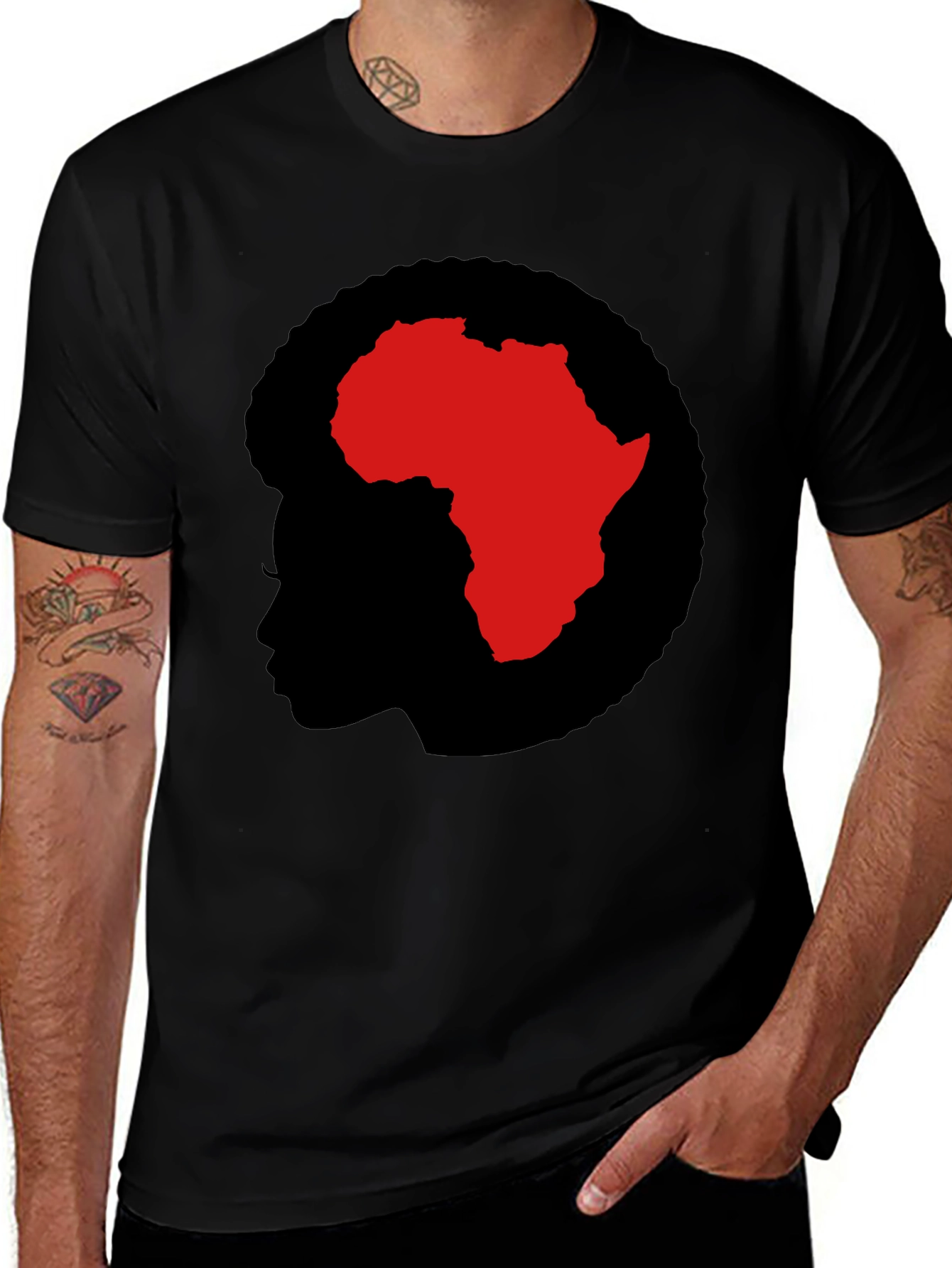 Africa Silhouette Graphic Tee - Black