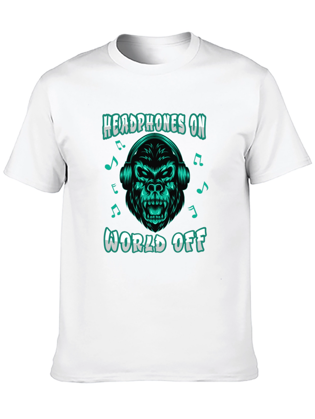 Headphones On World Off Gorilla T-Shirt