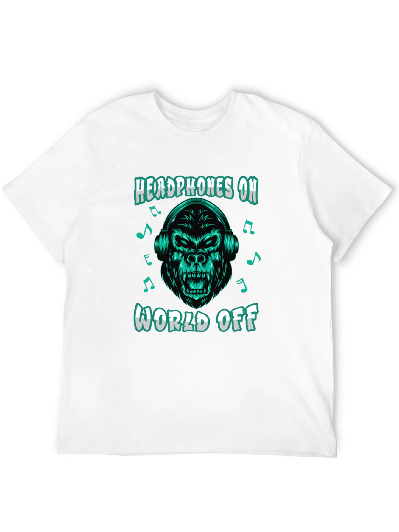 Headphones On World Off Gorilla T-Shirt
