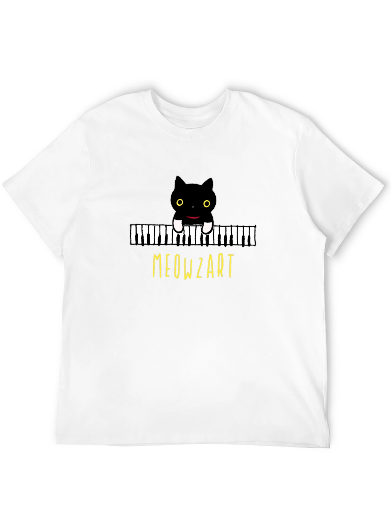 Meowzart Black Cat Piano T-Shirt - Music Lover Tee