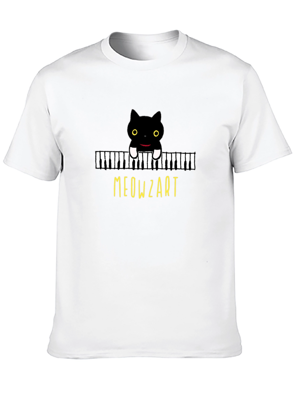 Meowzart Black Cat Piano T-Shirt - Music Lover Tee
