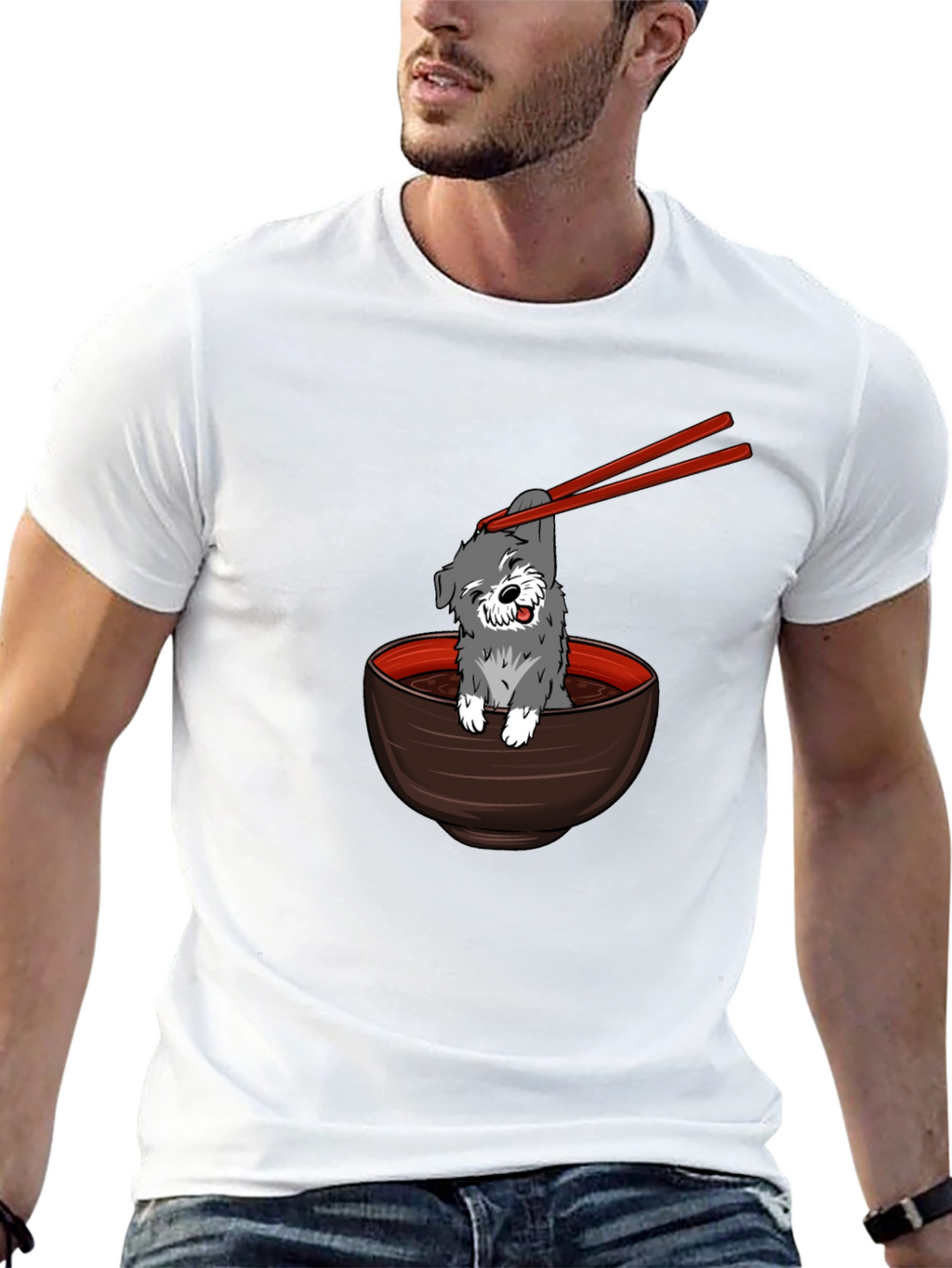 Dog in Ramen Bowl Graphic Tee