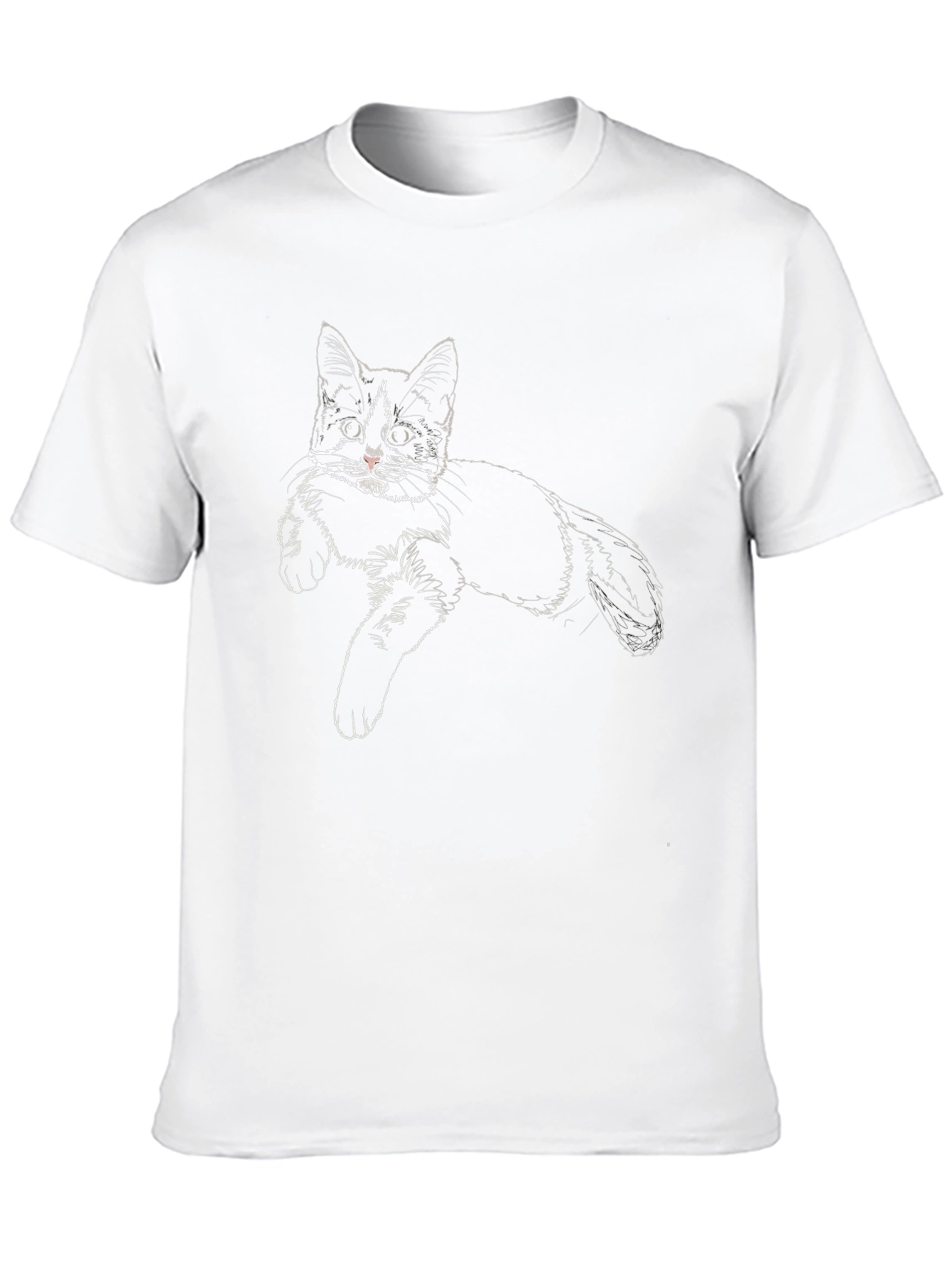 Cat Sketch T-Shirt - Mens Graphic Tee