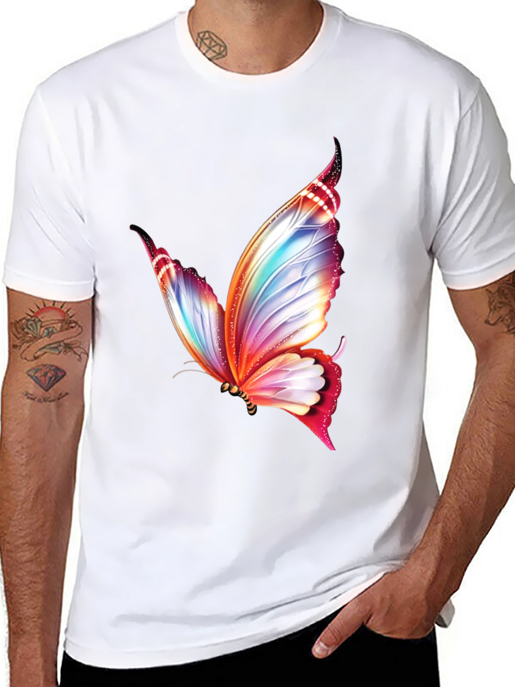 Butterfly Graphic Black T-Shirt | Stylish Mens Tee