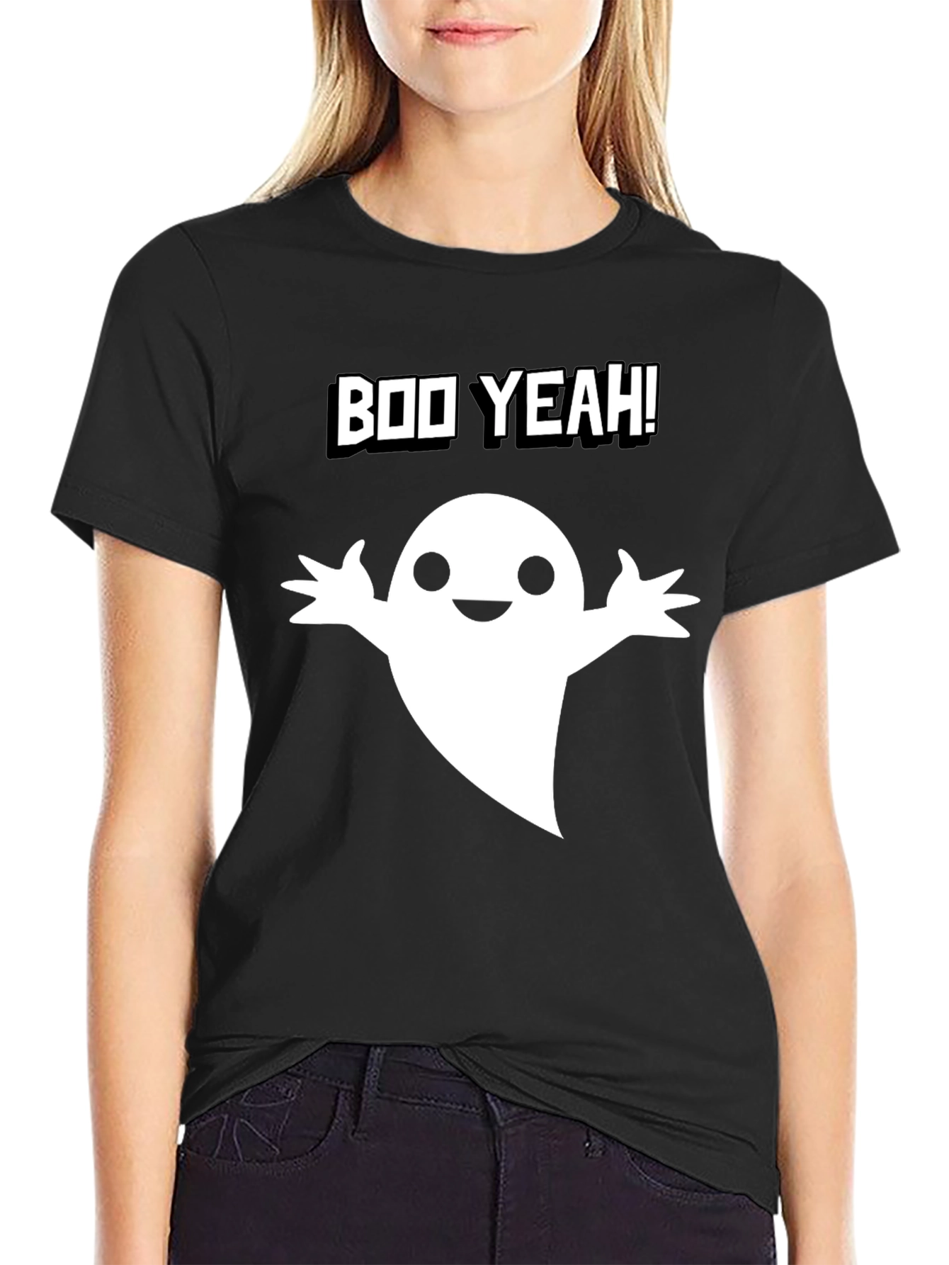 Boo Yeah! Ghost Graphic Tee - Halloween Fun