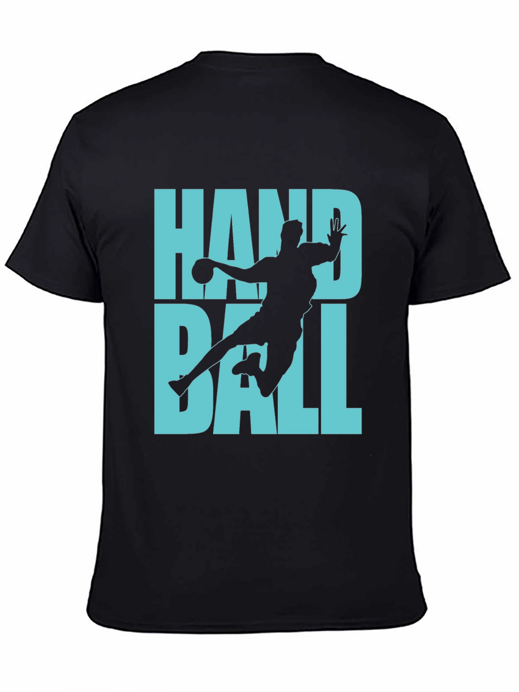 Handball Player Graphic Tee - Black Cotton T-Shirt